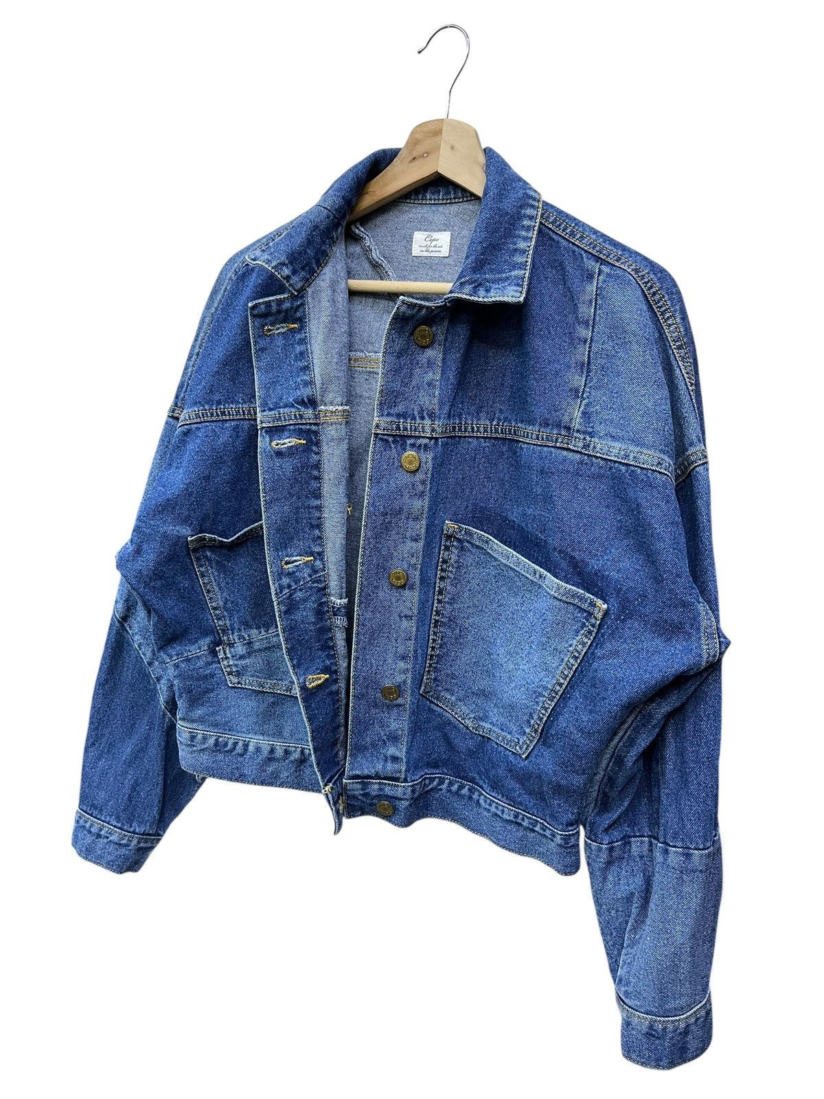 Mastercraft Union 🔥Archive Cepo Patchwork Denim Jacket Boxy Cropped Union Made Size US S / EU 44-46 / 1 - 6 Thumbnail