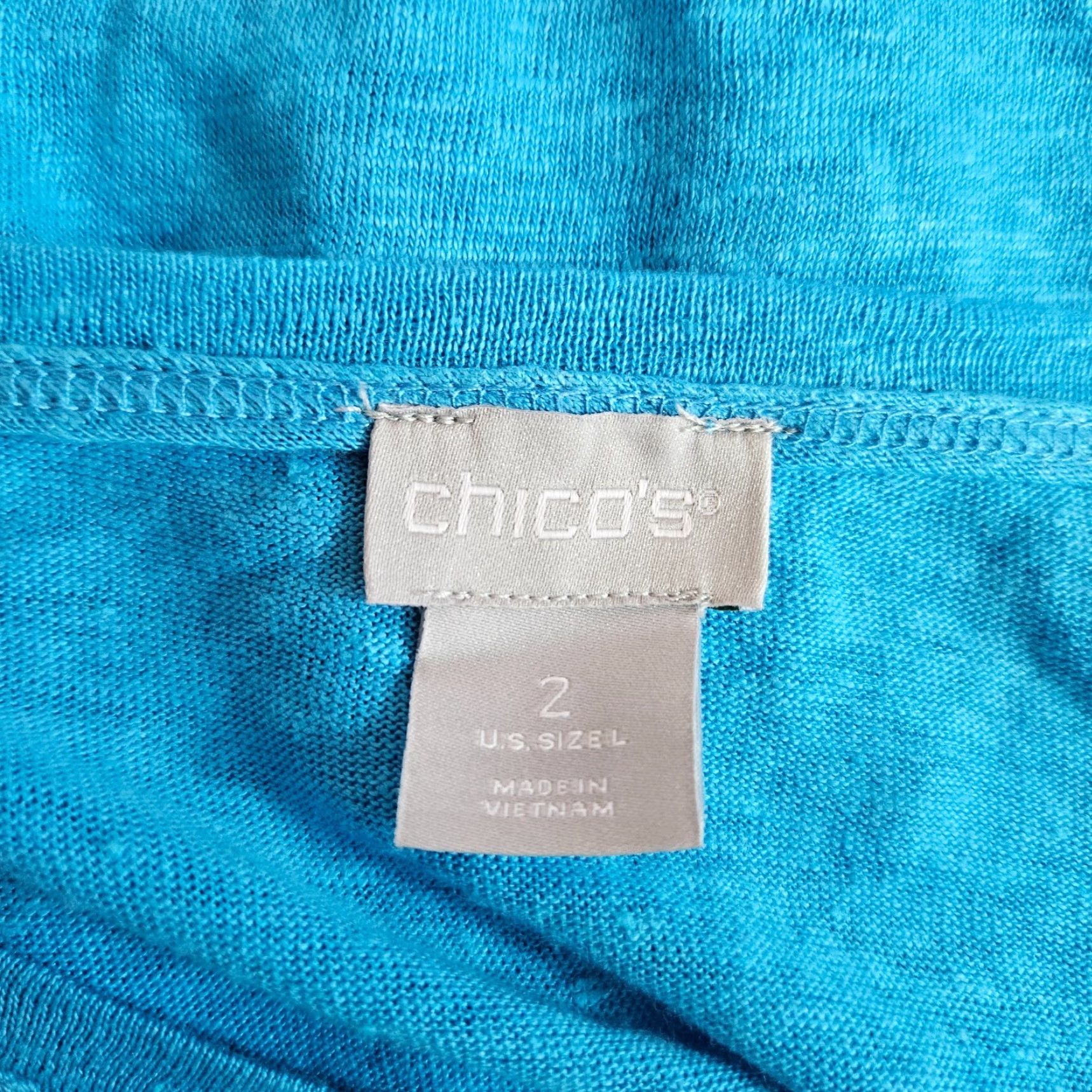 Vintage Chico's Womens Linen Top Sleeve Scoop Neck Solid Blue Large Size L Shirt Womens Classic Spring Summer Fall Short Sleeve Pullover Size L / US 10 / IT 46 - 5 Thumbnail
