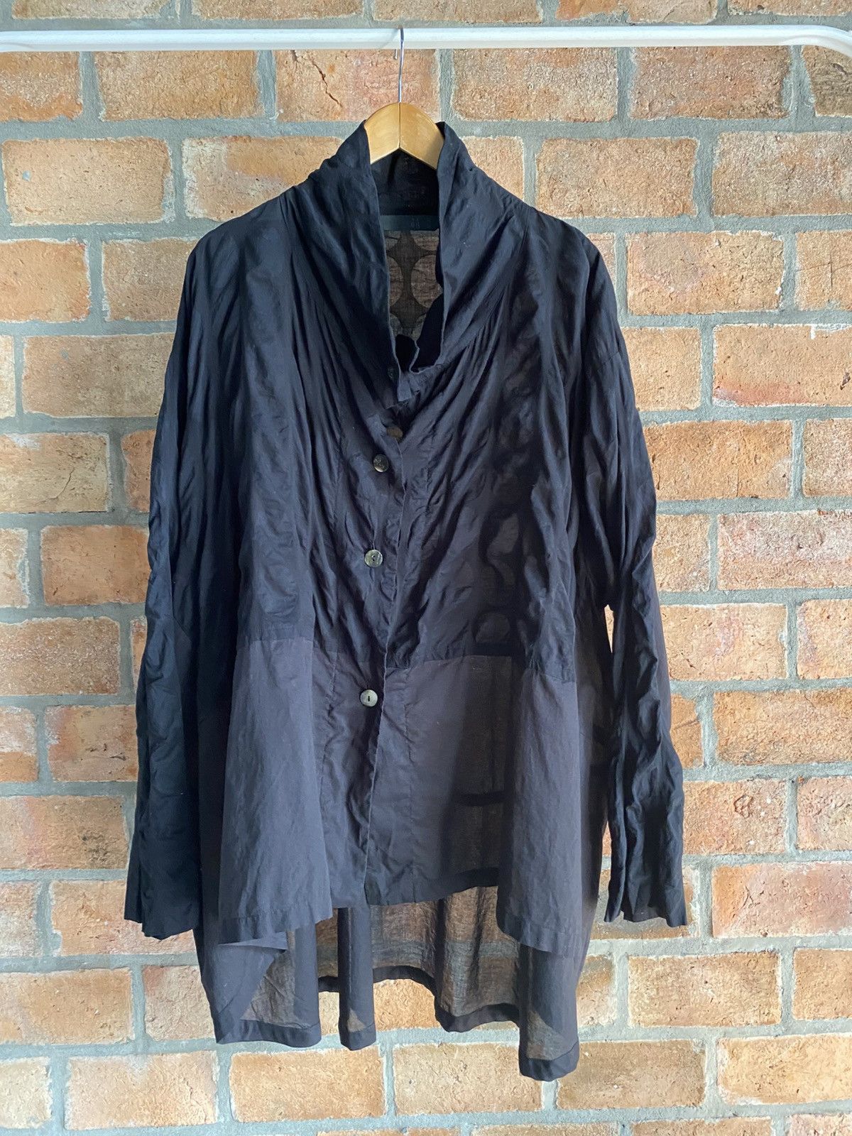Designer × Japanese Brand MOYURU Black Loose-Fit Printed Shirt. Size S / US 4 / IT 40 - 9 Thumbnail