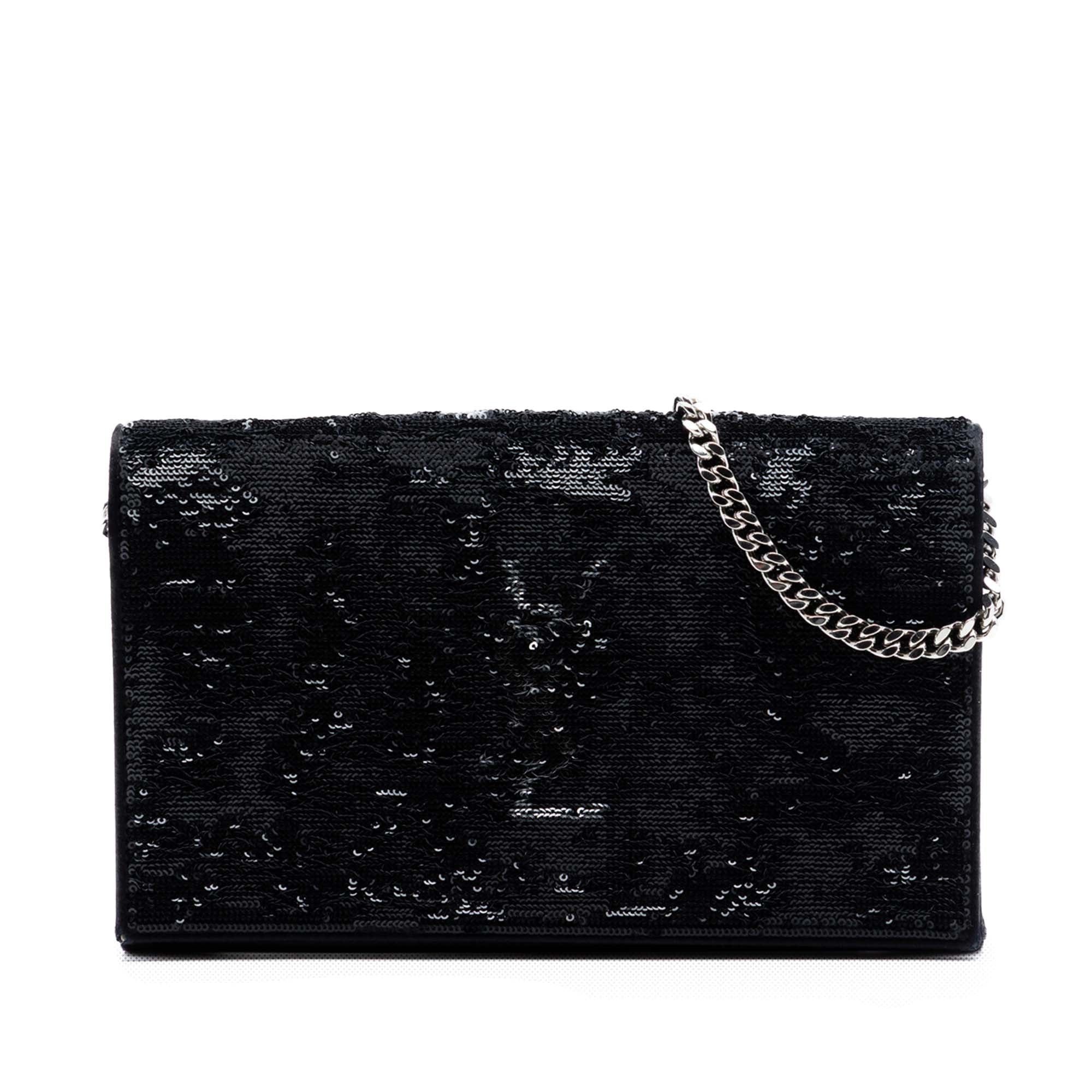 Saint Laurent Paris Sequin Monogram Kate Wallet on Chain Size ONE SIZE - 1 Thumbnail