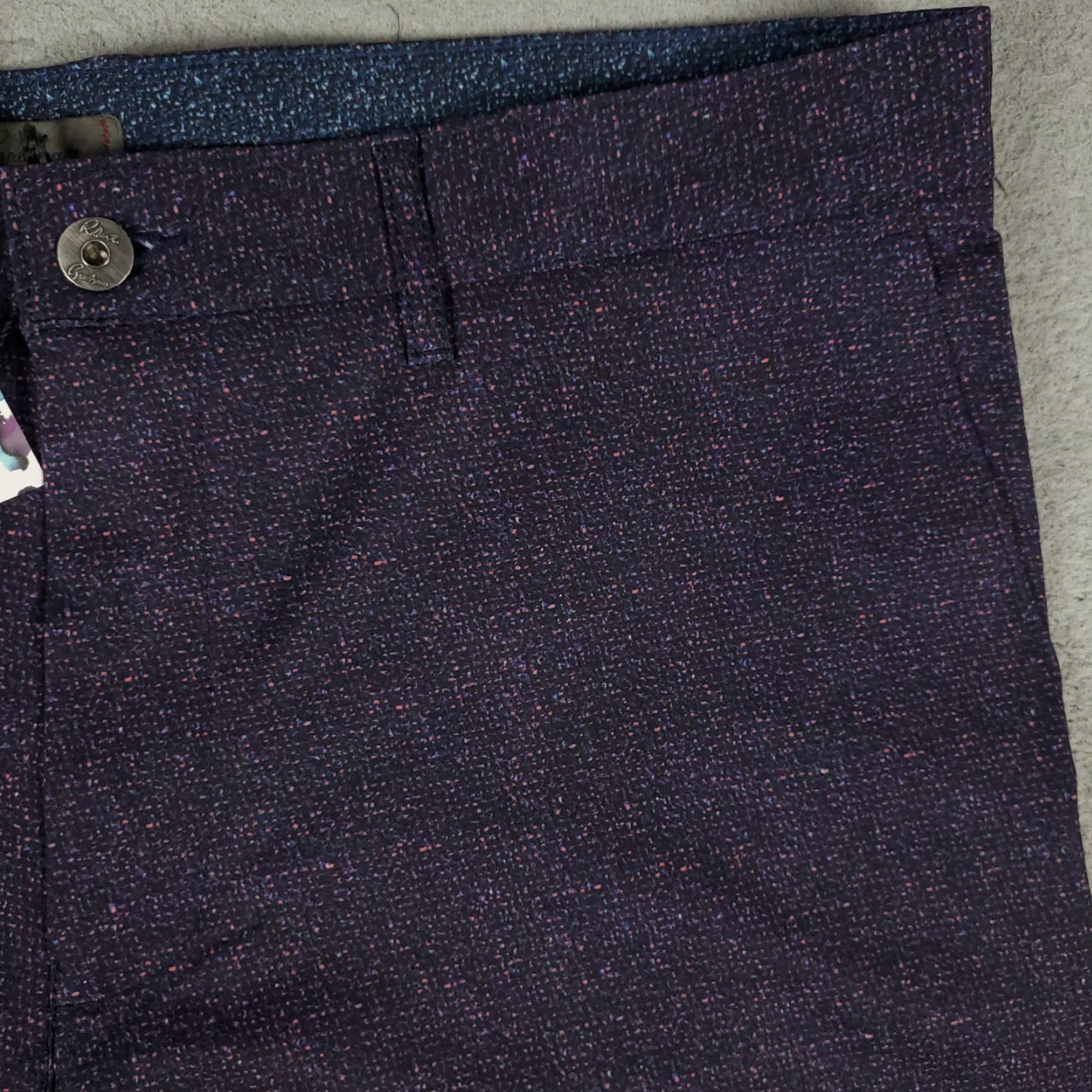 Robert Graham Robert Graham Shorts Mens Size 36 Purple Slash Pockets Flat Front Chino Size US 36 / EU 52 - 3 Thumbnail