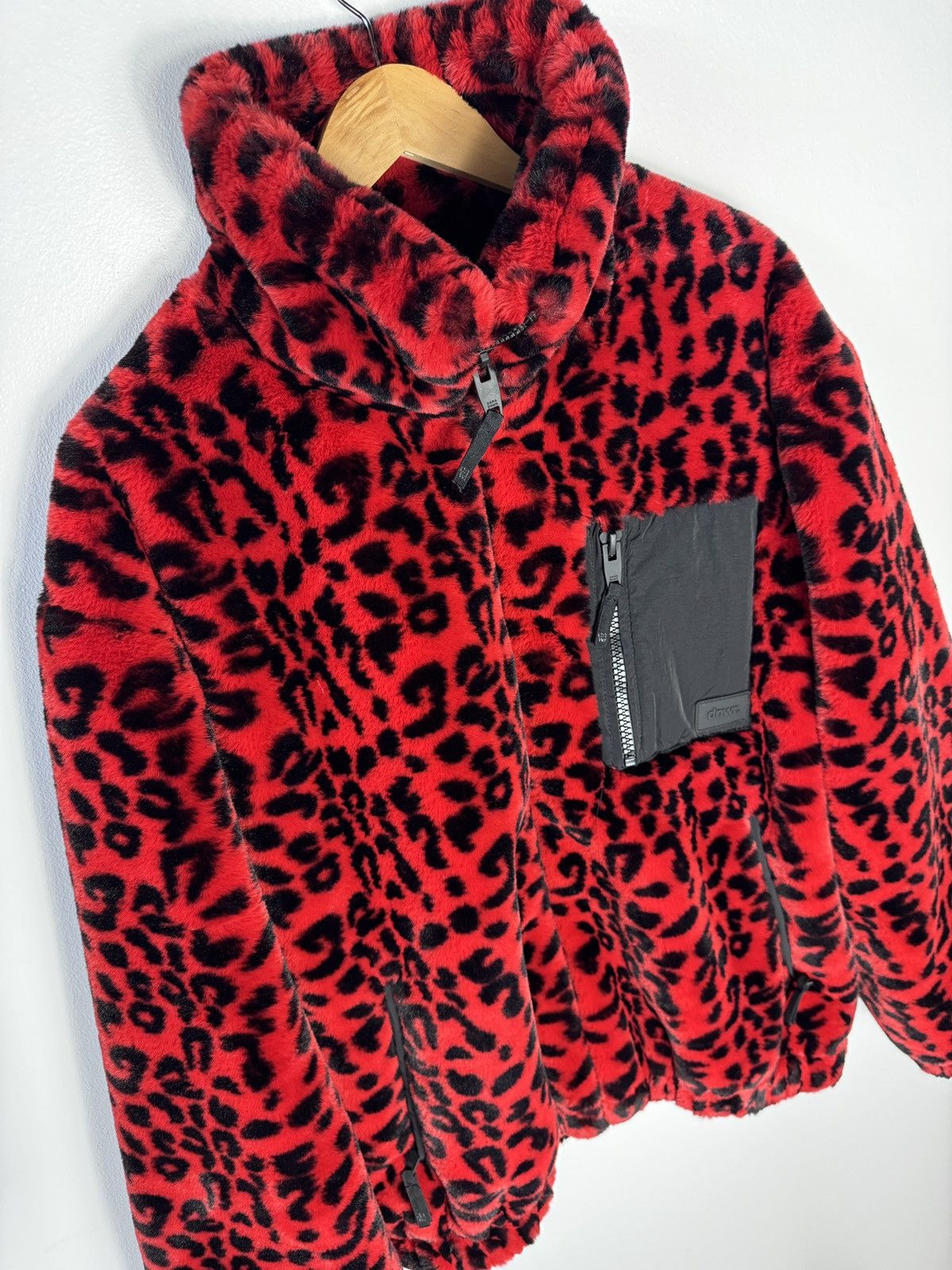 Zara Red faux fur leopard jacket Size US L / EU 52-54 / 3 - 2 Thumbnail