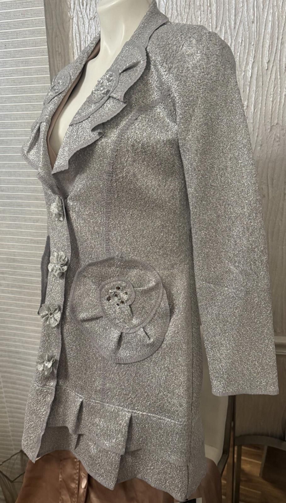 Other NWT Noko Ohno Japan Silver Stretch Floral Dress Coat Sz42/M Size M / US 6-8 / IT 42-44 - 6 Thumbnail