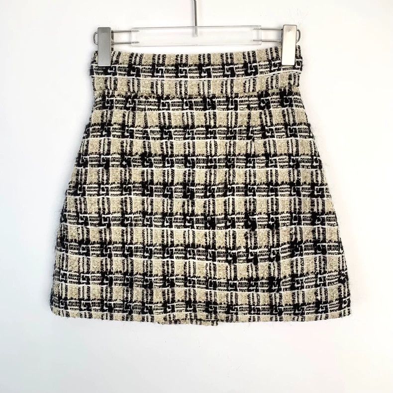 Gucci GucciDouble G buckle wool plaid tweed A-line skirt short sk Size 24" / US 00 / IT 34 - 2 Thumbnail
