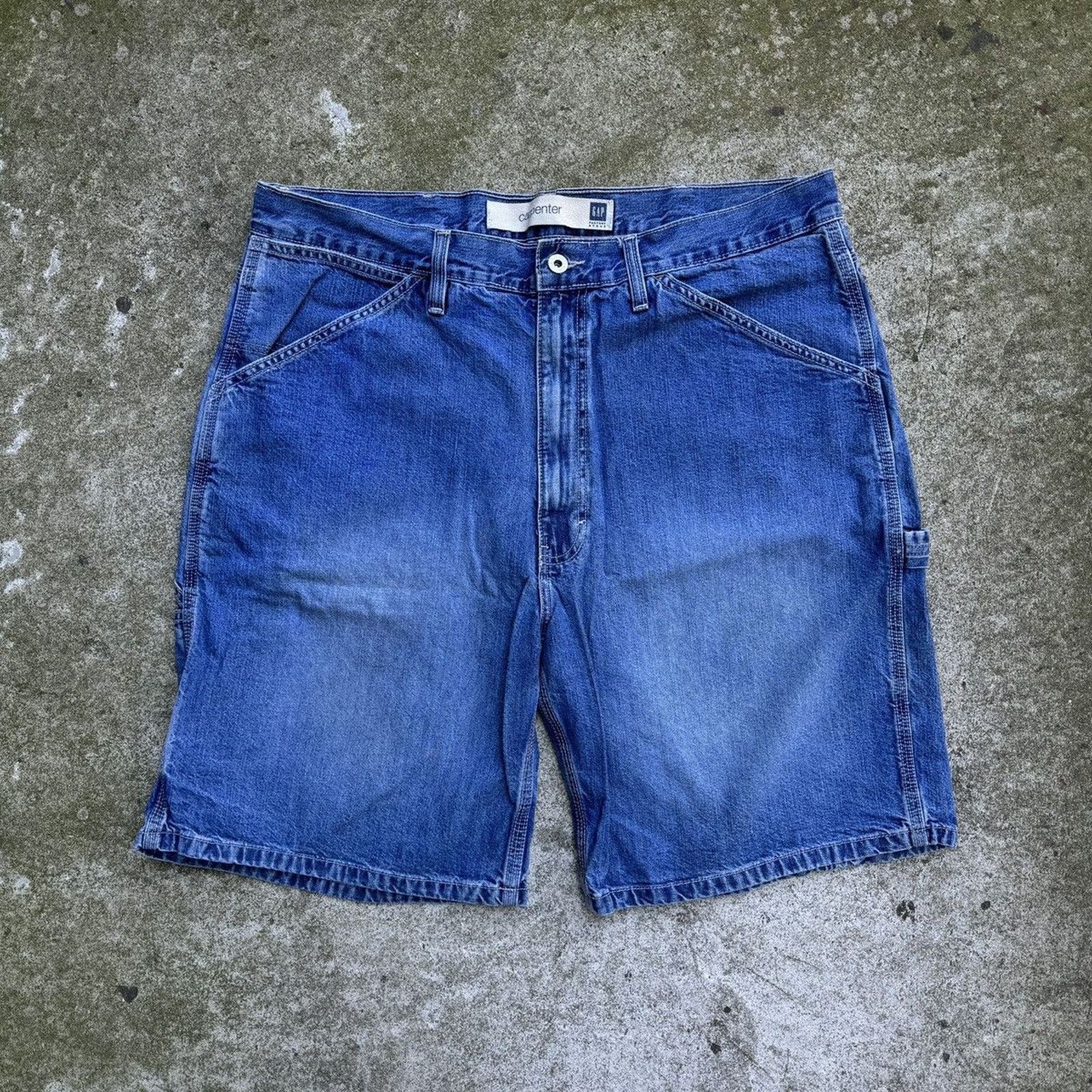 Gap Vintage Y2K Gap Faded Baggy Carpenter Skater Jean Shorts Size US 38 / EU 54 - 2 Thumbnail