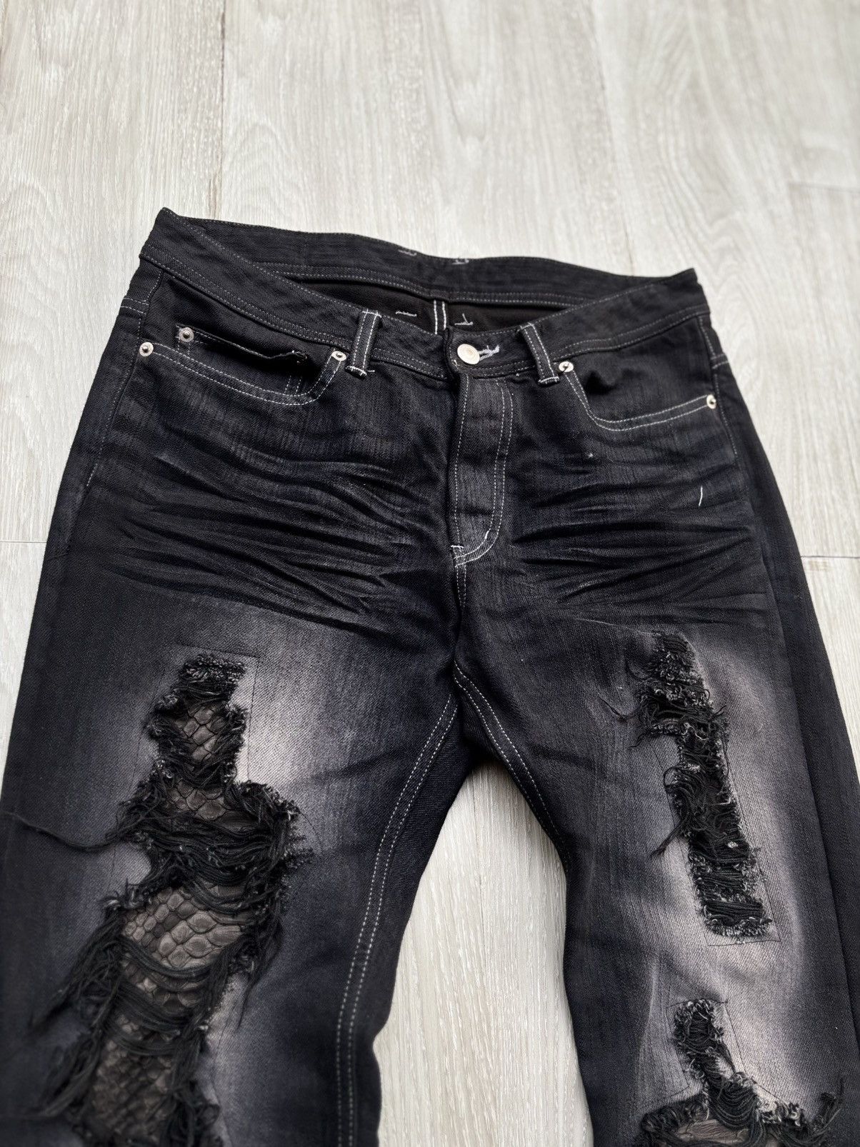 Tornado Mart MENS BIGI distressed lace up jeans Size US 29 - 4 Thumbnail