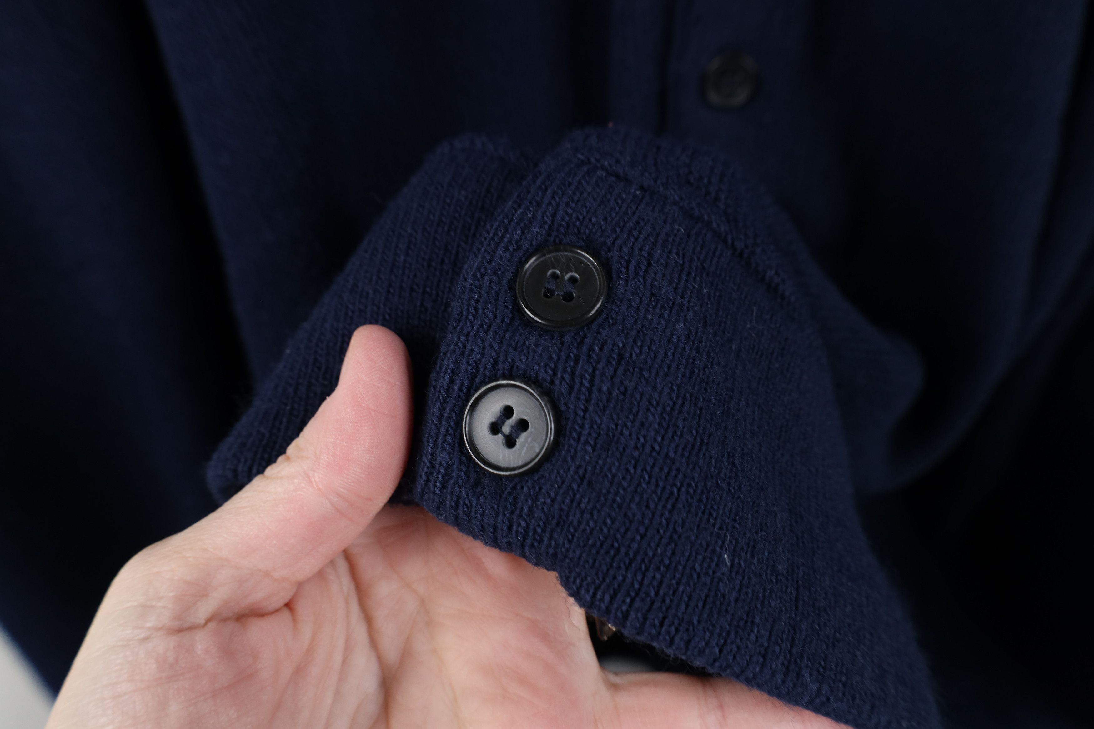Vintage Vintage 70s Streetwear Cobain Cardigan Sweater Navy Blue Size US XXL / EU 58 / 5 - 4 Thumbnail