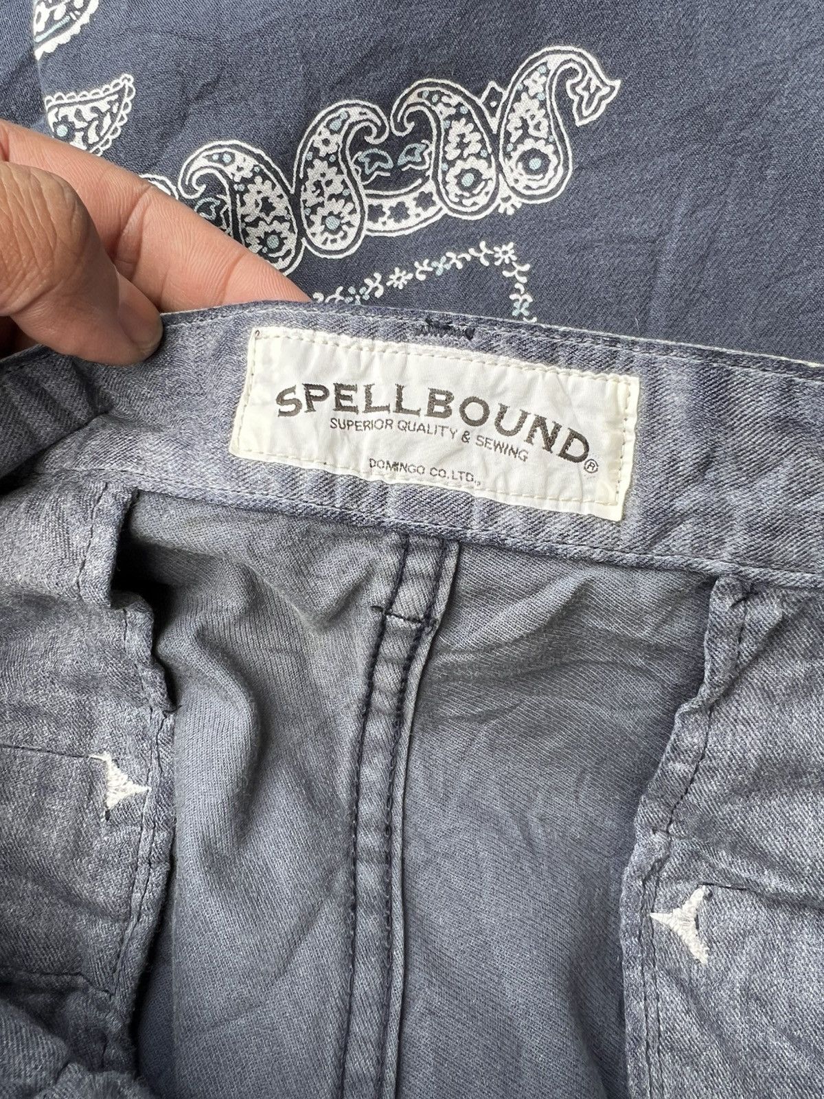 Japanese Brand × Kapital × Spellbound Vintage Spellbound DMG Japan Bandana Navy Mens Size US 30 / EU 46 - 10 Thumbnail