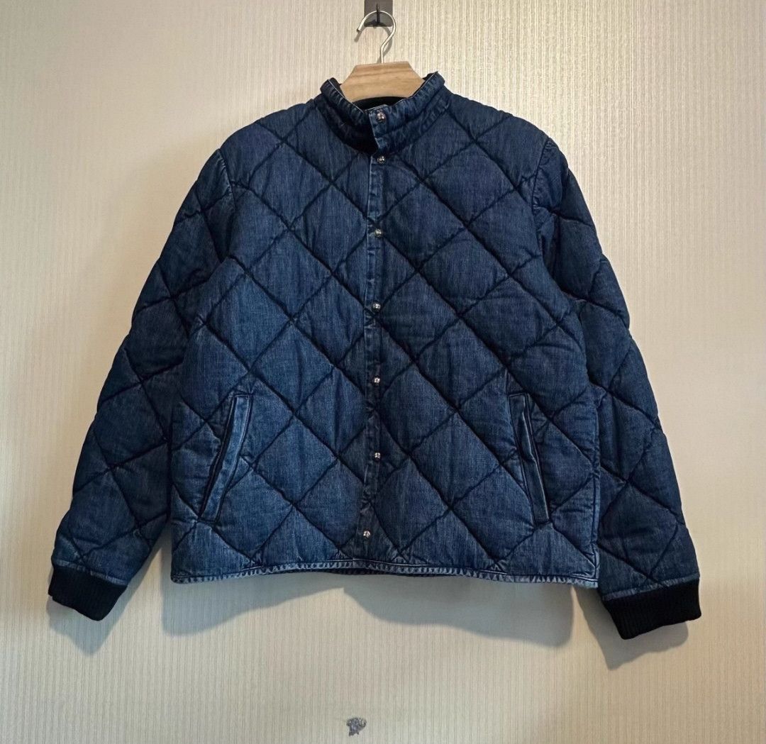 Christian Louboutin blue quilted denim puffer jacket-yw Size US L / EU 52-54 / 3 - 1 Thumbnail