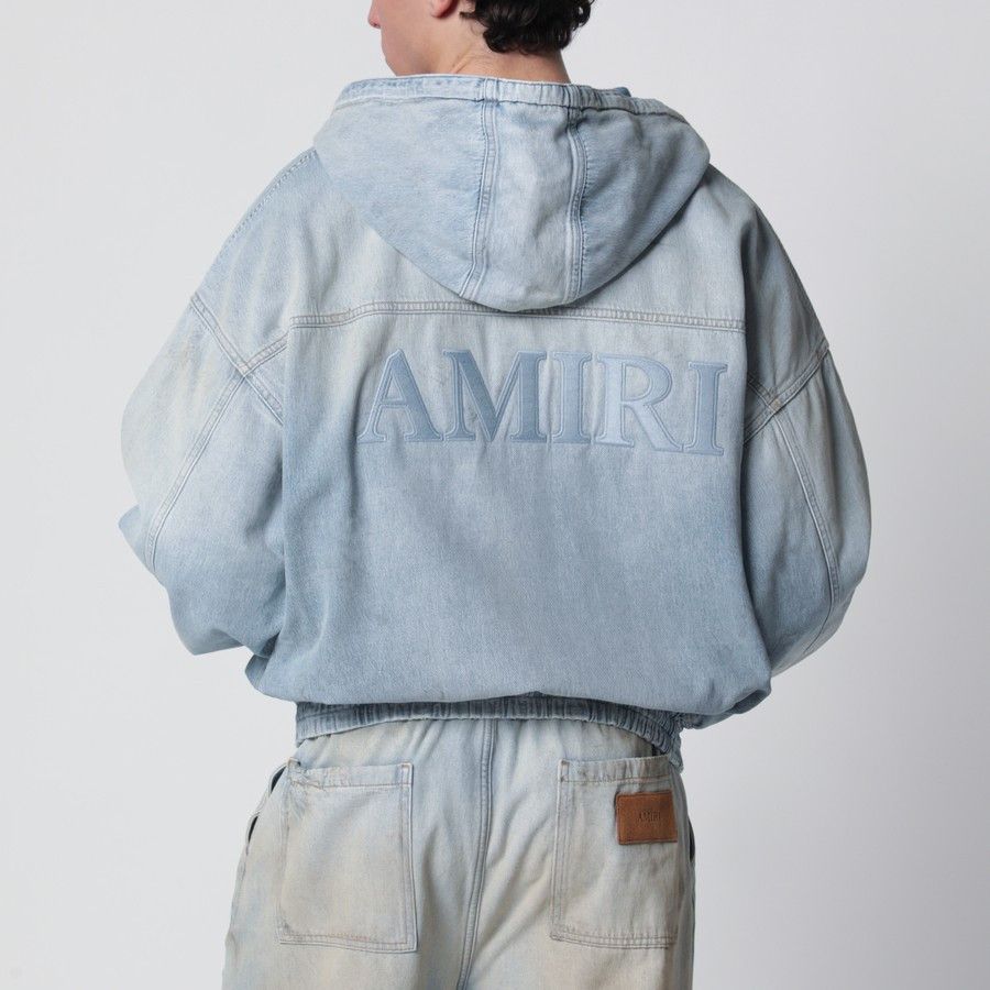 Amiri o1d2blof0226 Bomber Jacket in Light Blue Size US M / EU 48-50 / 2 - 3 Thumbnail