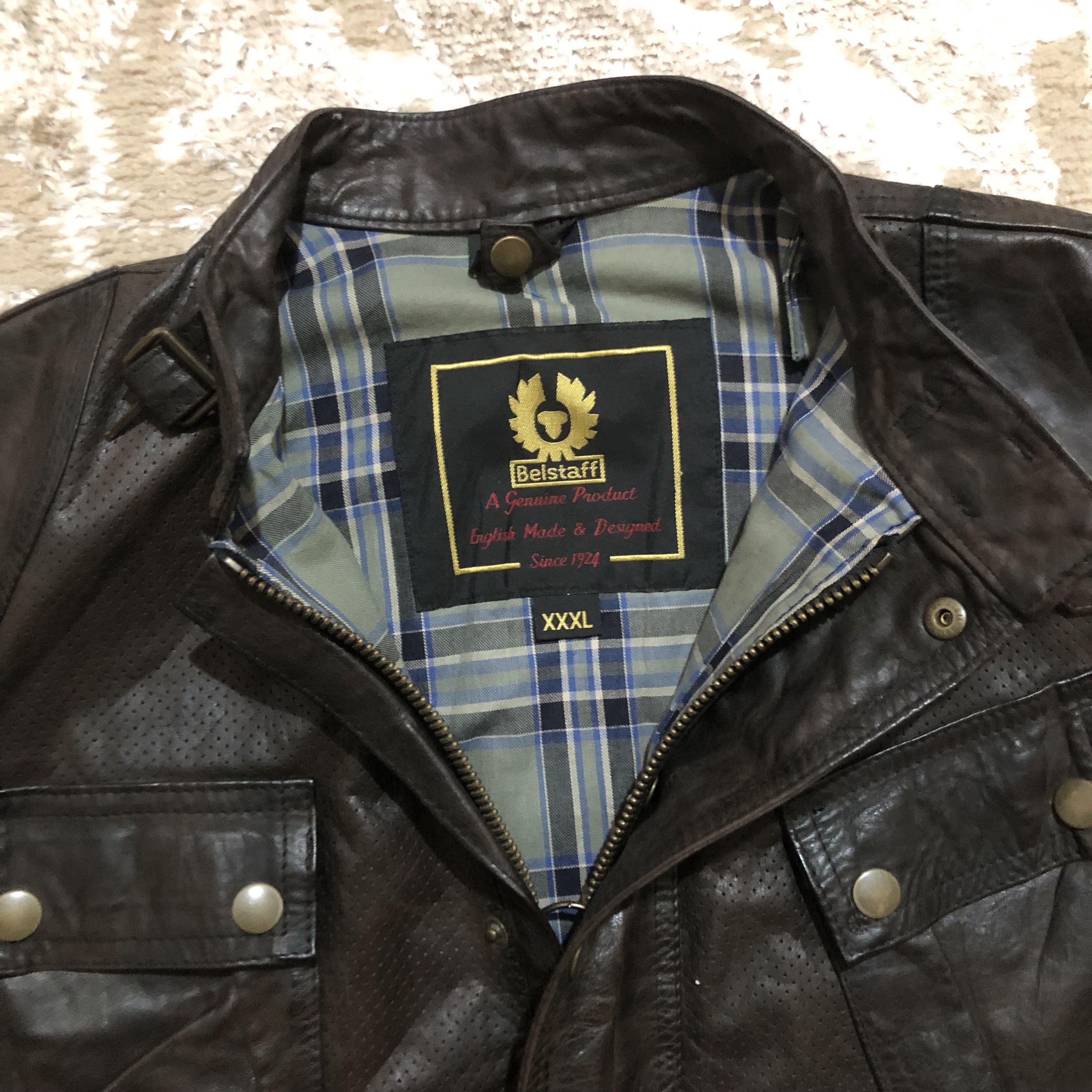 Belstaff Belstaff Panther Leather Jacket Dark Brown Vintage Leather Size US XXL / EU 58 / 5 - 5 Thumbnail