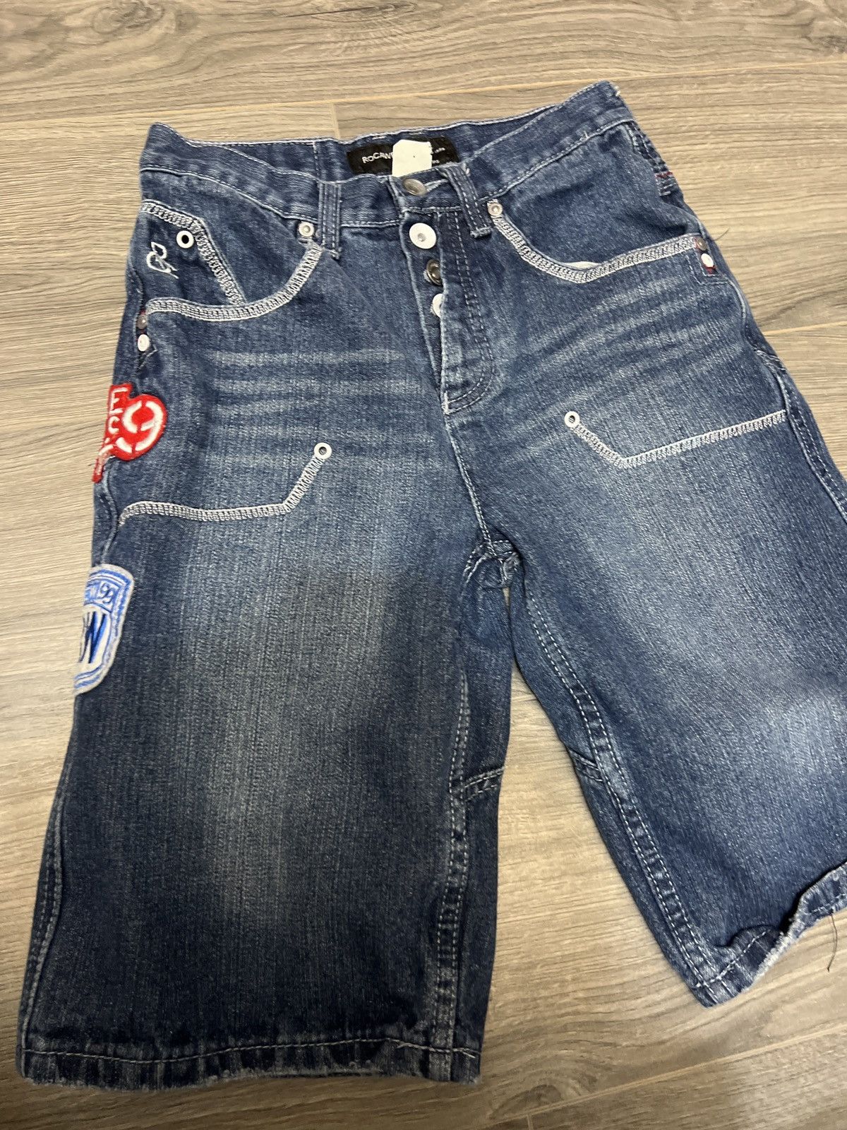 Rocawear × Vintage Crazy Y2K Rocawear patched Jean shorts jorts Size US 26 / EU 42 - 3 Thumbnail