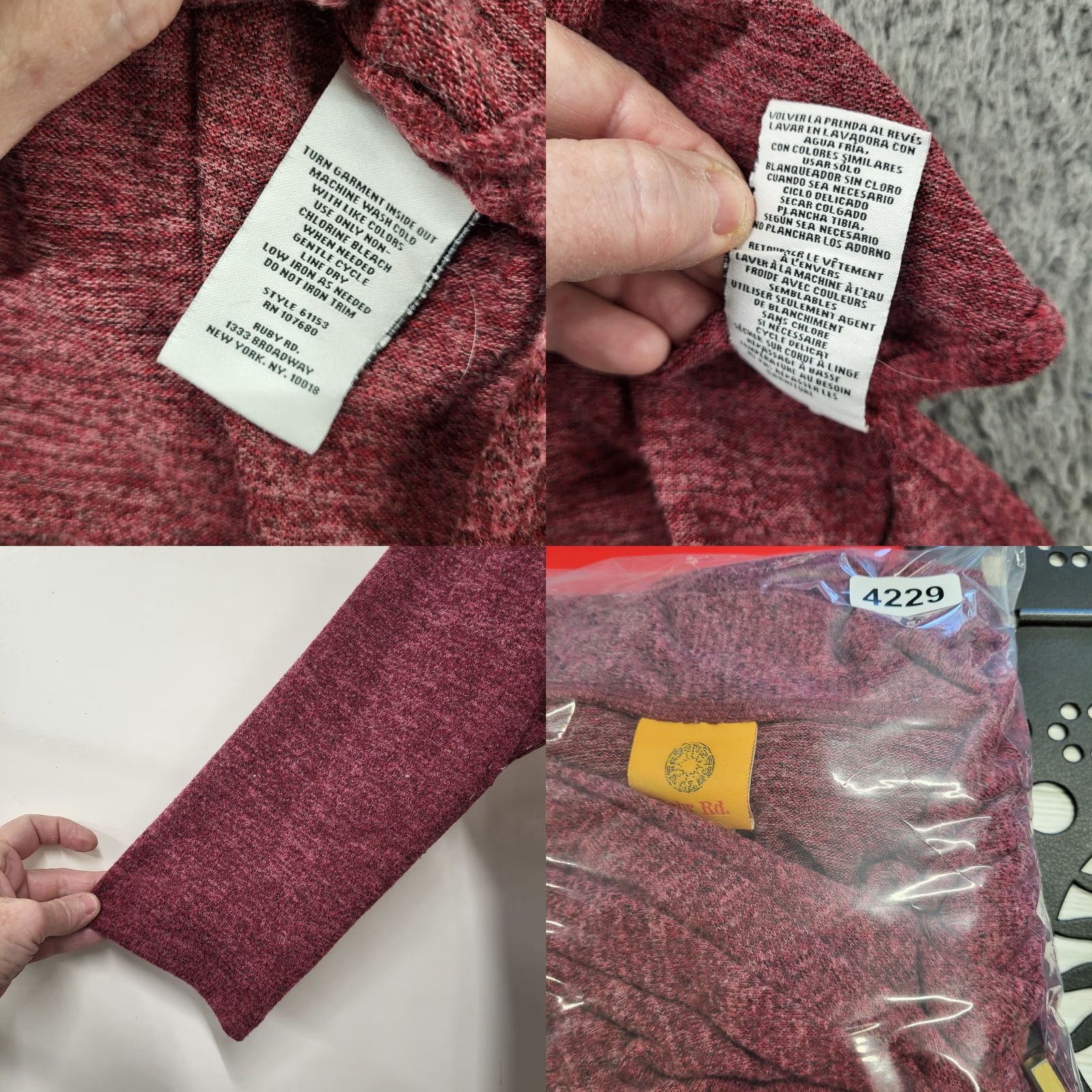 Vintage Ruby Rd Dress Women's XL Cranberry Red Buttery Soft Scoop Neck Tunic Top Size XL / US 12-14 / IT 48-50 - 9 Thumbnail