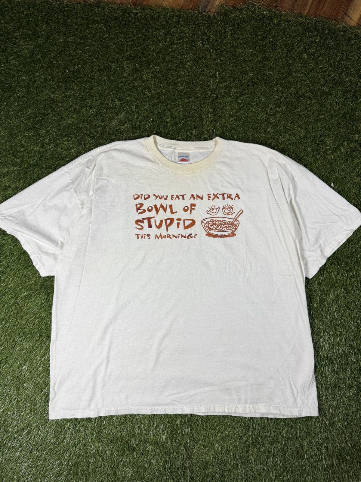 Vintage Vintage Y2k Boxy Bowl of Stupid Comedy Funny Obscure Tee Size US XXL / EU 58 / 5 - 1 Thumbnail
