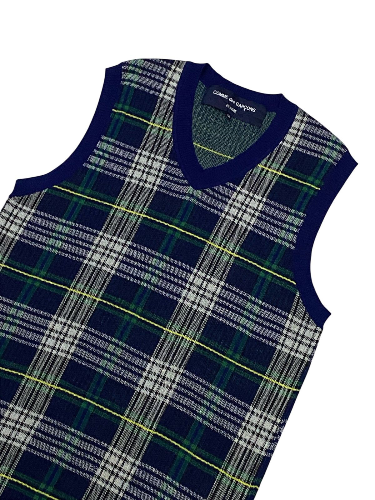Comme des Garcons Homme Comme Des Garcons Homme AD2012 Knit Plaid Vest Size US M / EU 48-50 / 2 - 6 Thumbnail