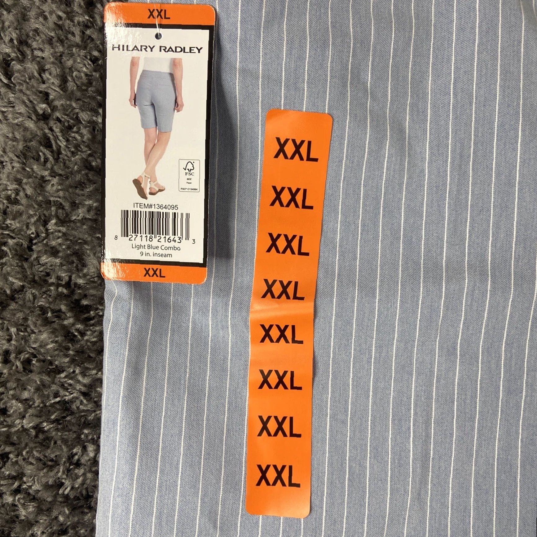 Vintage Hilary Radley Bermuda Shorts Women 2XL White Blue Striped Womens Size 40" / US 18 - 4 Thumbnail