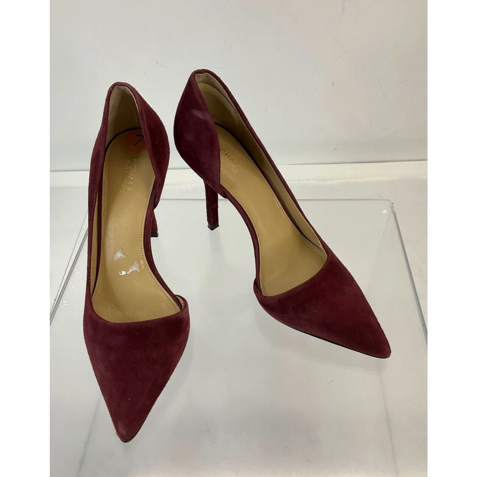 Michael Kors MICHAEL Michael Kors Dark Red Suede Pointed Toe Slip On D Orsay Heels Size 7 Grailed