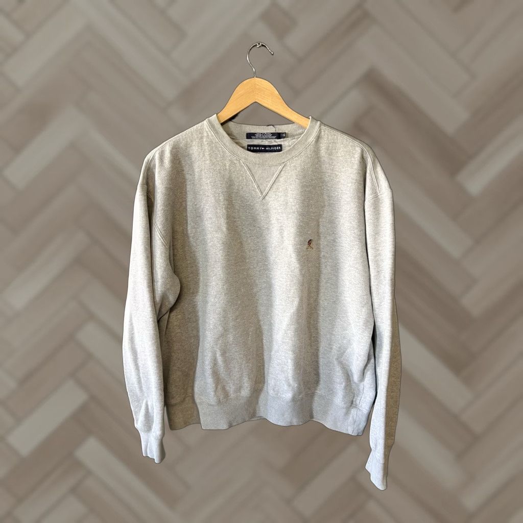 Tommy Hilfiger Tommy Hilfiger Y2K Mens Gray Pullover Sweatshirt Size L Size US L / EU 52-54 / 3 - 1 Thumbnail