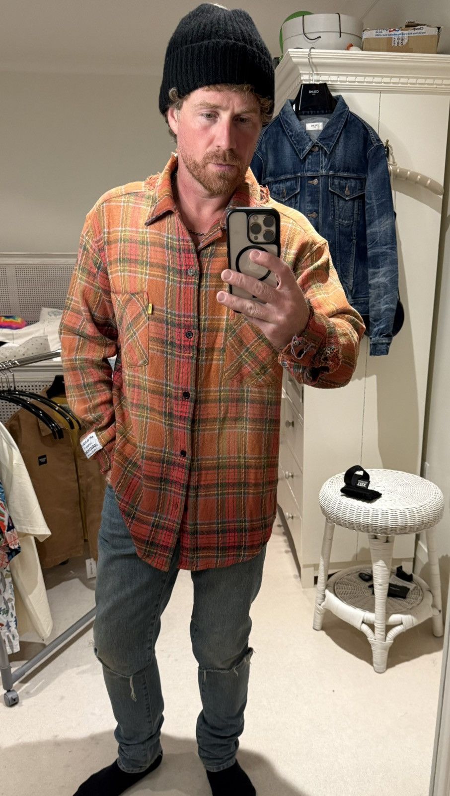 Gallery Dept. Gallery Dept Marley Distressed Checked Cotton-Flannel Shirt Size US M / EU 48-50 / 2 - 6 Thumbnail
