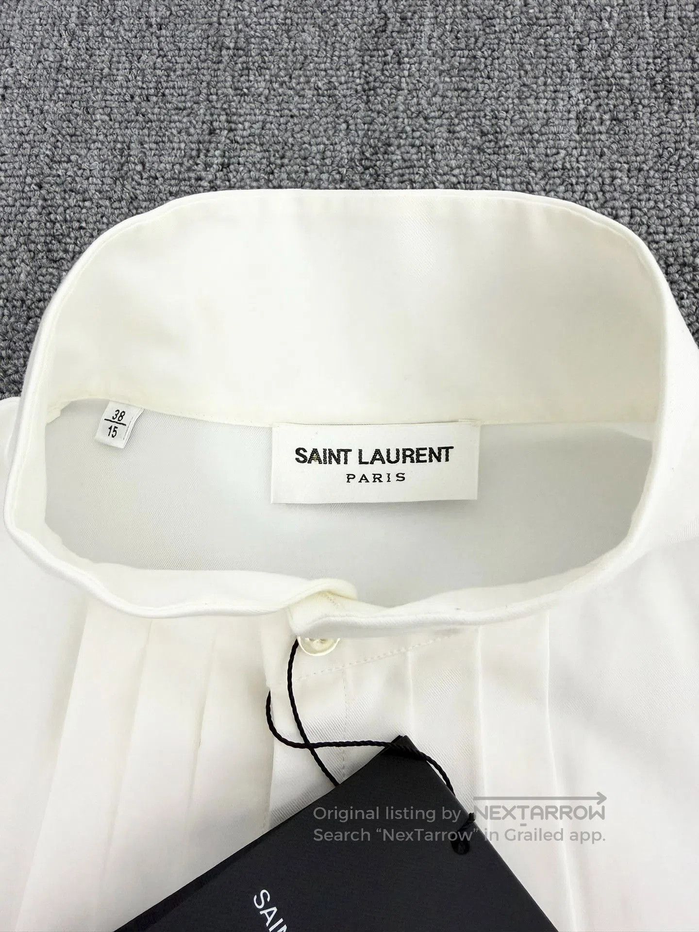Saint Laurent Paris Saint Laurent White Pleated Dress Shirt. Size US M / EU 48-50 / 2 - 5 Thumbnail