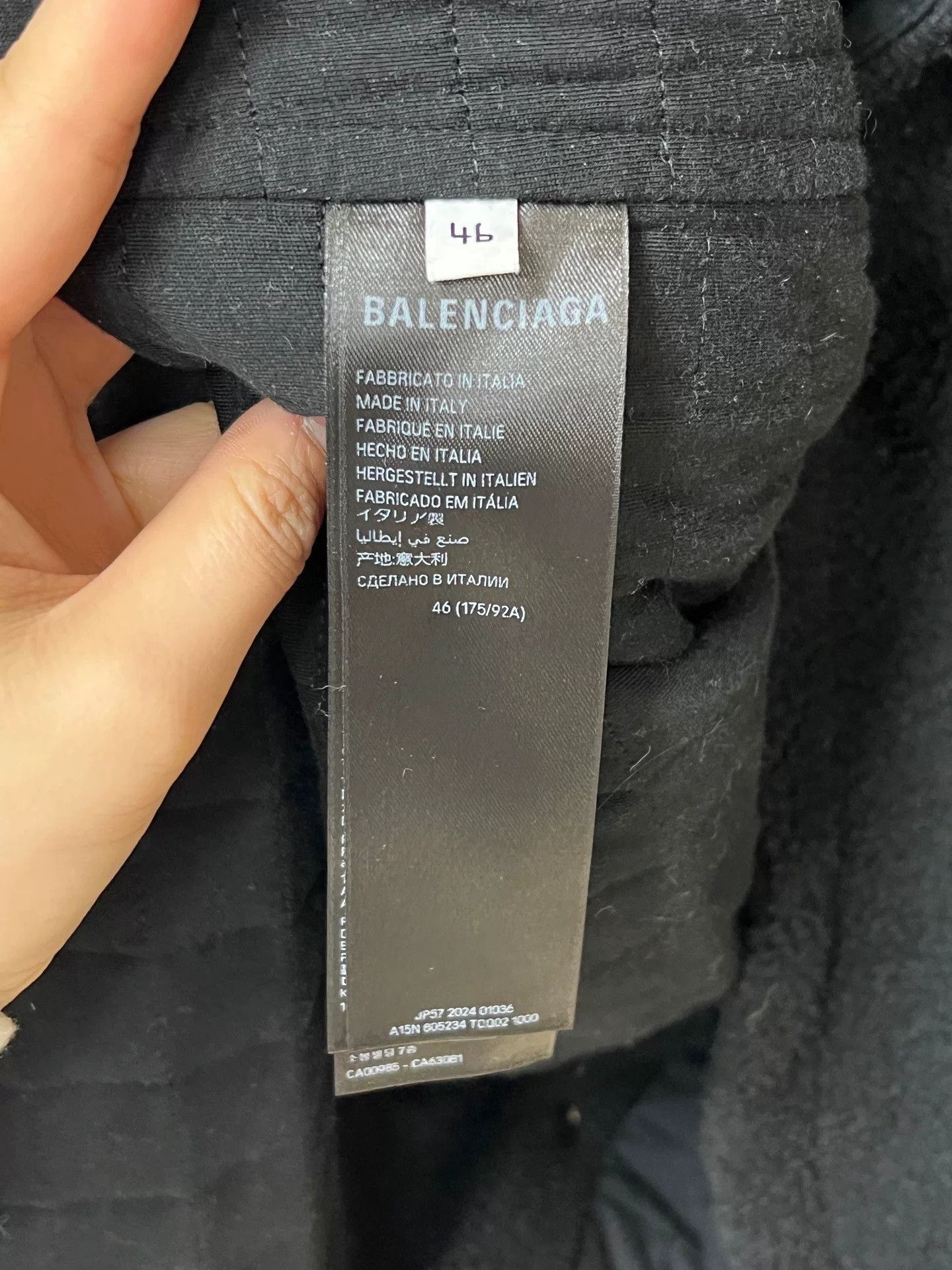 Balenciaga Balenciaga Black Lamb Wool Fleece Jacket Size US S / EU 44-46 / 1 - 4 Thumbnail