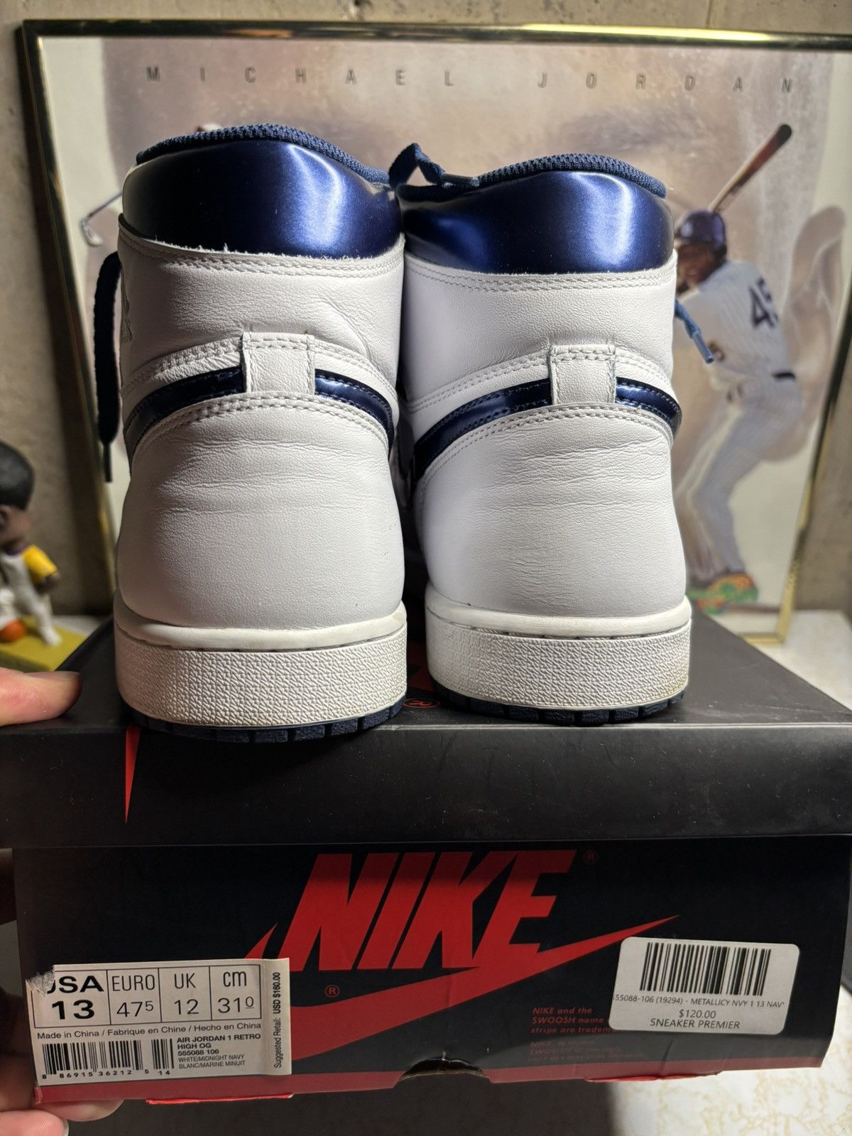 Jordan Brand Air Jordan 1 Retro High OG Metallic Navy 2016 Size US 13 / EU 46 - 7 Thumbnail