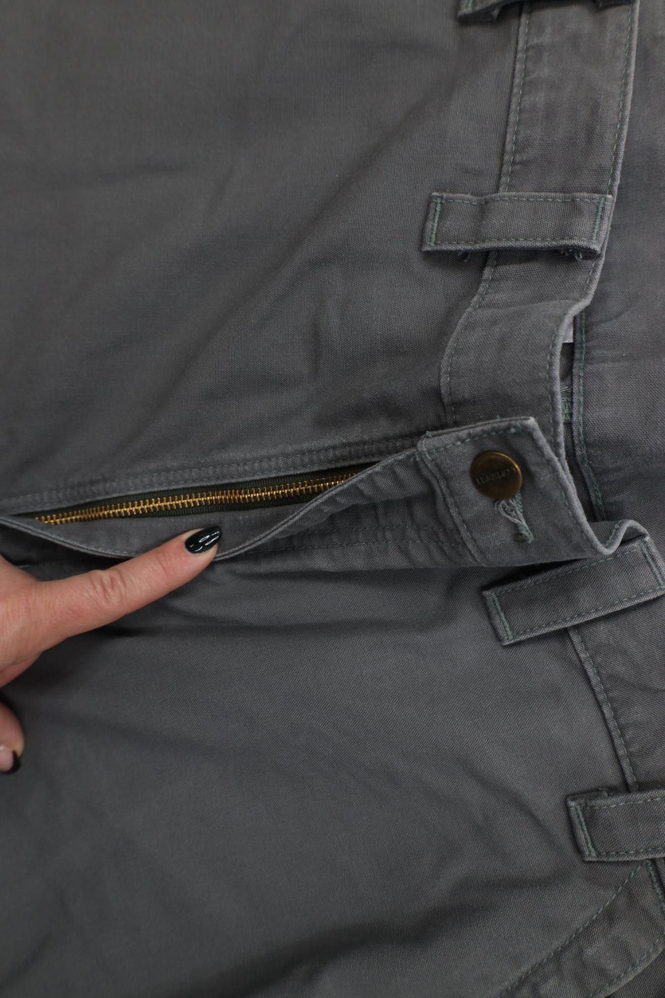 Carhartt Vintage Y2K Carhartt Loose Fit Wide Leg Dungaree Pants Gray Size US 44 / EU 60 - 6 Thumbnail