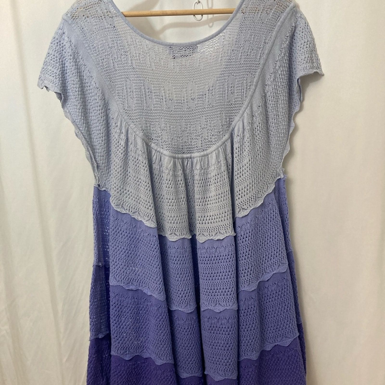 Other Roman’s Purple Crochet Tiered Babydoll Coverup Mini Dress Size XXL / US 16-18 / IT 52-54 - 8 Thumbnail