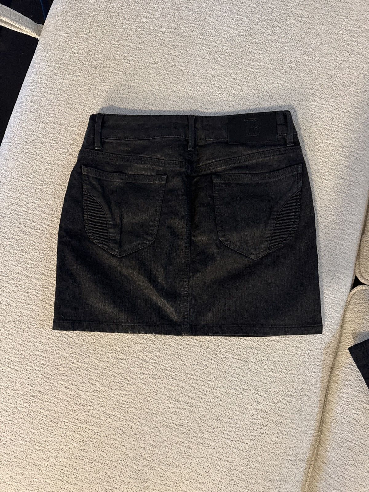 Philipp Plein Philipp Plein Waxed Denim Mini Skirt Size 24" / US 00 / IT 34 - 2 Thumbnail