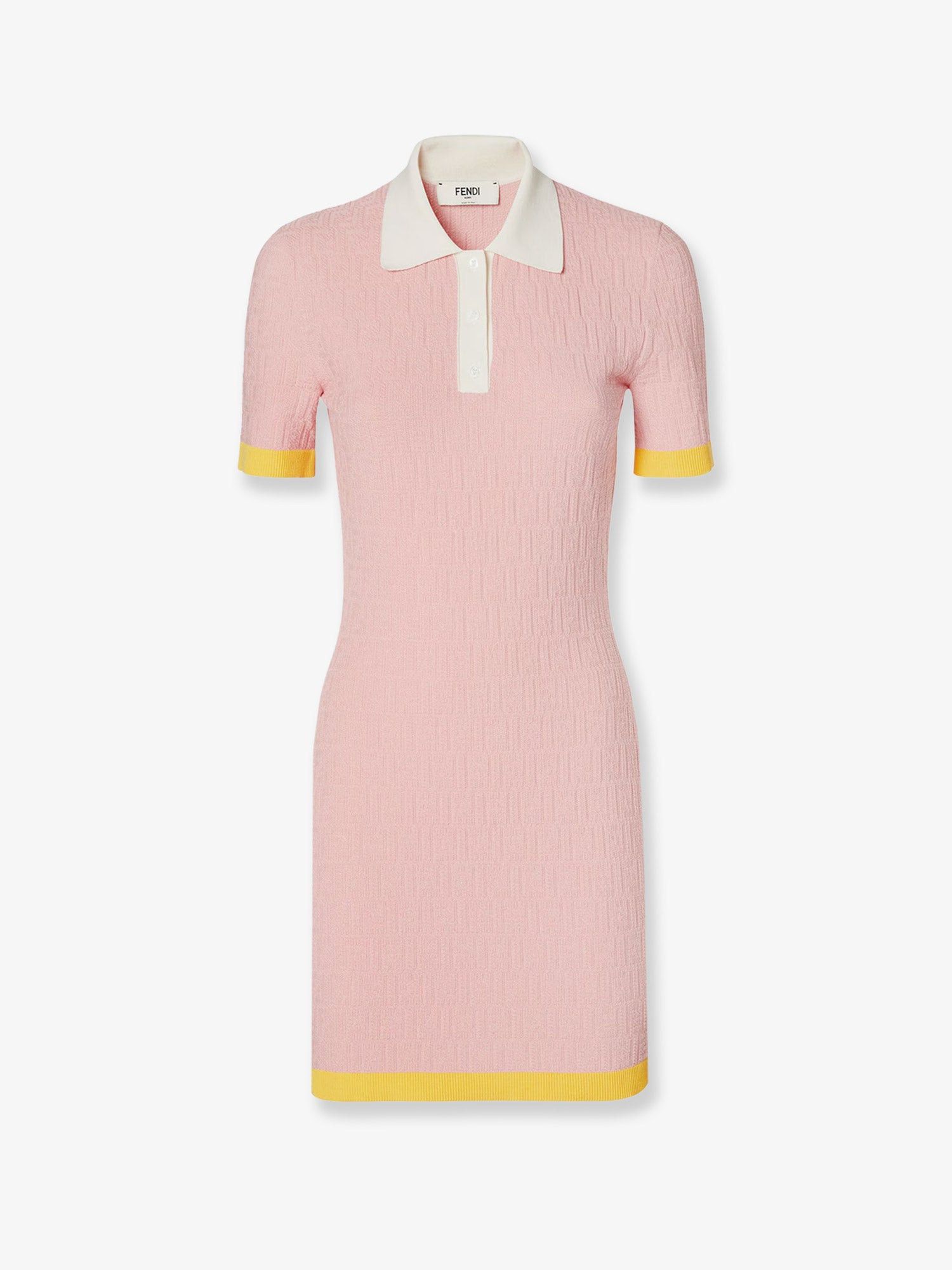 Fendi Cotton And Silk Blend Short Dress With All-Over Ff Motif Size M / US 6-8 / IT 42-44 - 1 Thumbnail