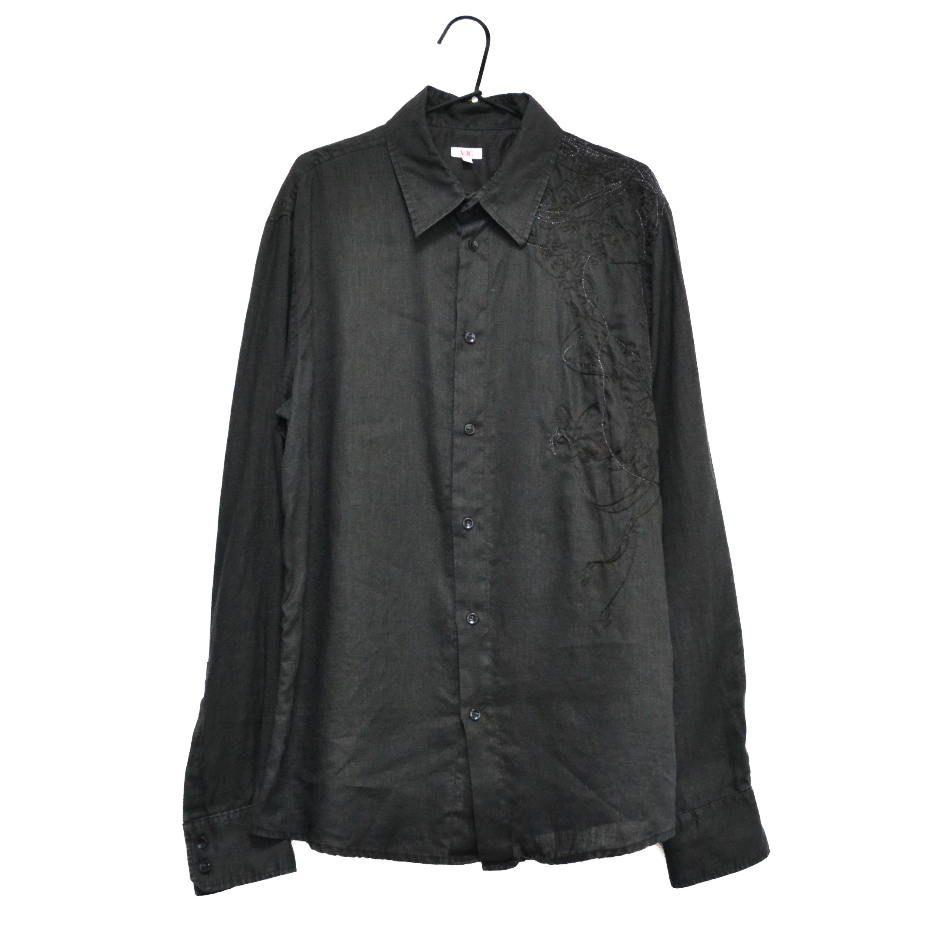 Versace Jeans Couture Versace Jeans Couture 100% Linen Black Shirt Size fit XL Size US XL / EU 56 / 4 - 1 Thumbnail