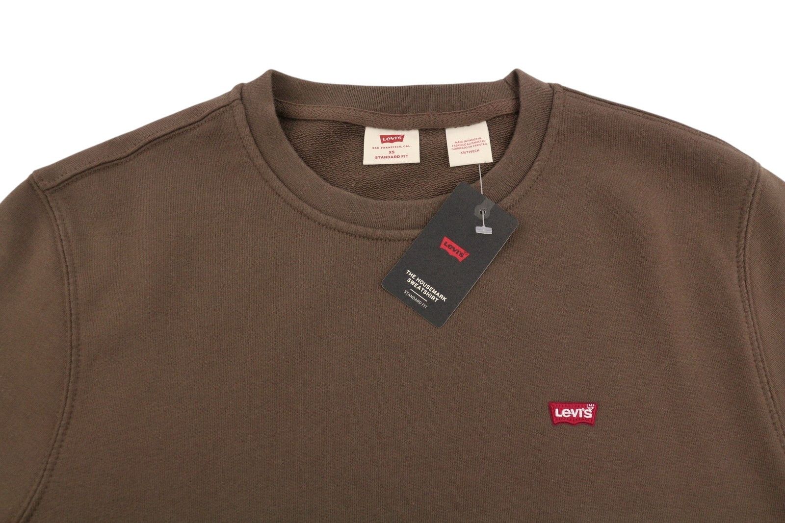 Levi's STANDARD FIT XS Brown Crew Neck Logo Cotton Pullover 87109 Size US XS / EU 42 / 0 - 5 Thumbnail