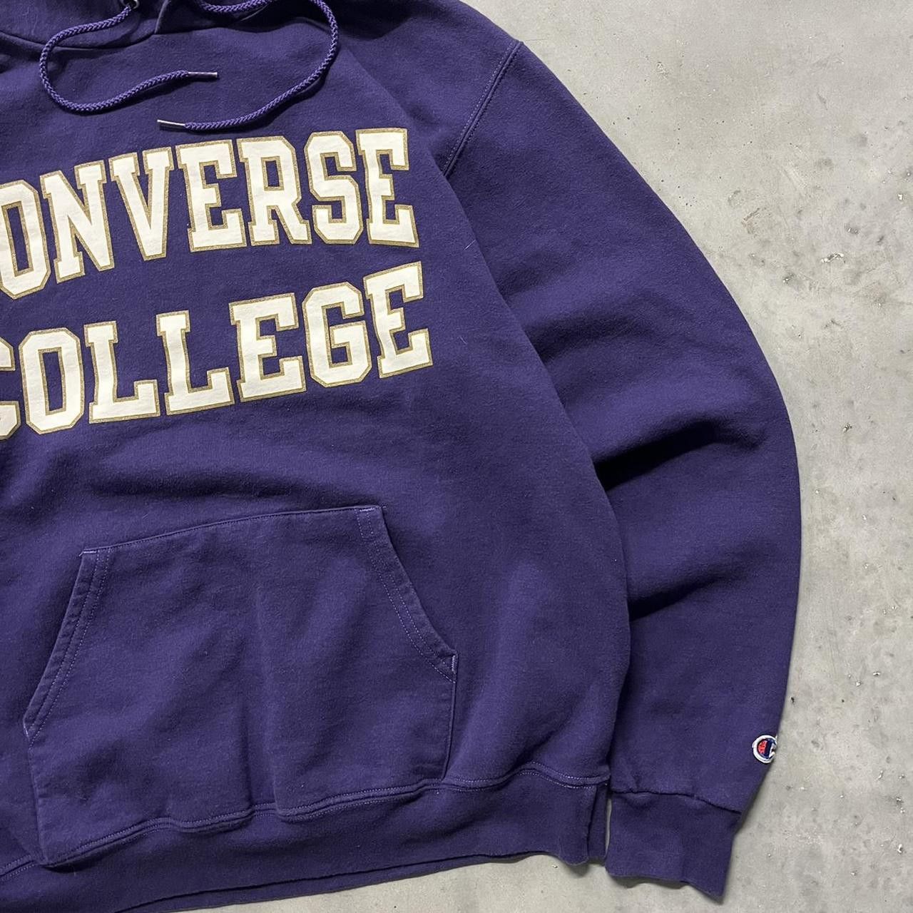 Champion × Vintage Crazy Vintage Y2K/2000s Purple Converse College Hoodie Size US M / EU 48-50 / 2 - 4 Thumbnail