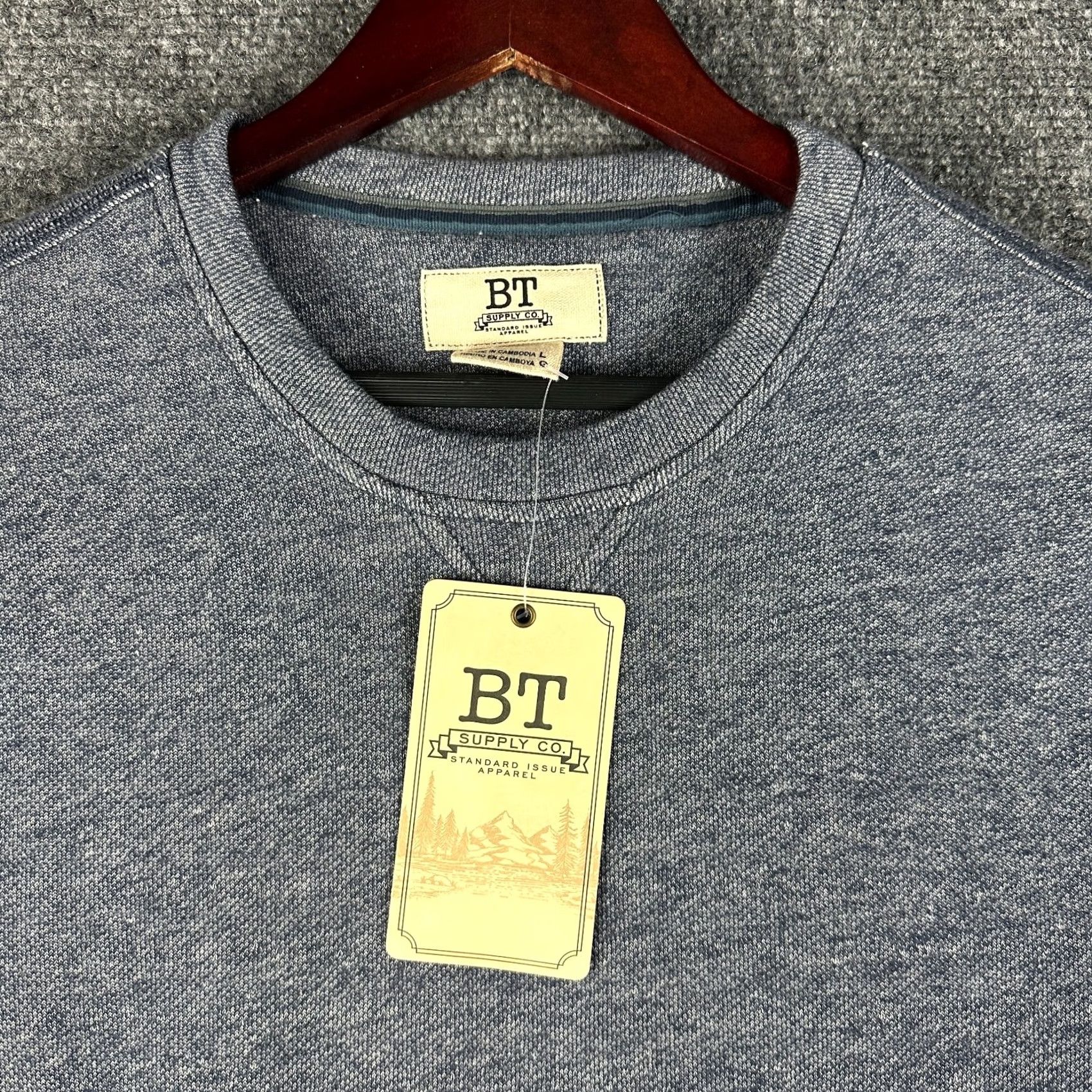 Vintage BT Supply Co Sweatshirt Mens L Blue Pullover Ribbed Cuffs NEW Vintage University Classic Modern Ribbed Hem Size US L / EU 52-54 / 3 - 4 Thumbnail