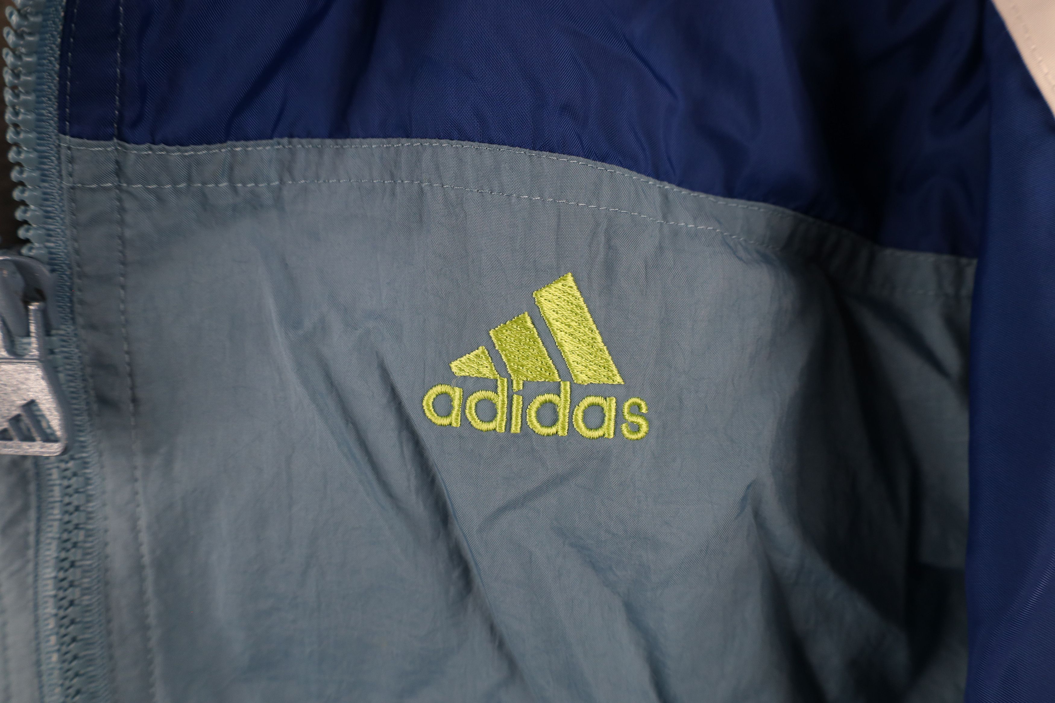 Adidas × Vintage Vintage 90s Adidas Striped Lined Windbreaker Jacket Blue Size M / US 6-8 / IT 42-44 - 4 Thumbnail
