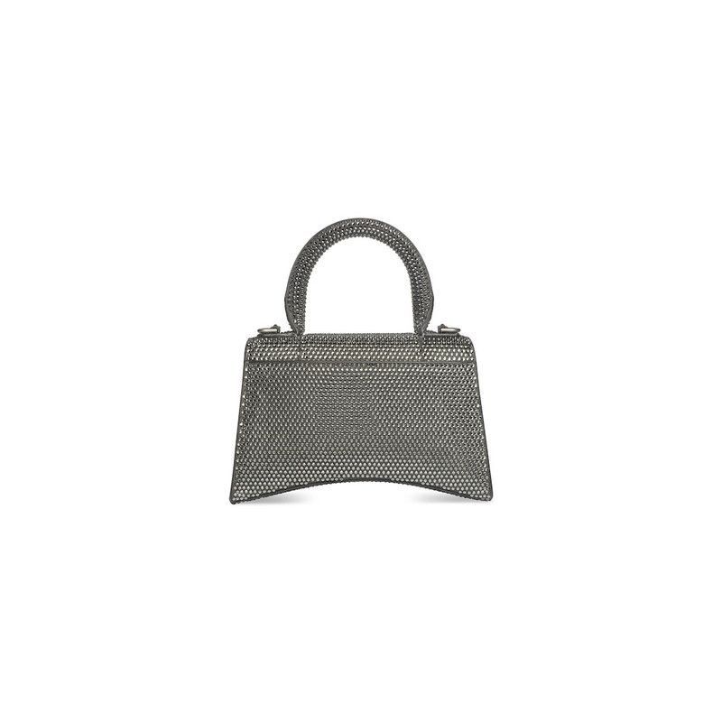 Balenciaga o1s1rm0426 Size: OS / Hourglass XS Handbag Rhinestones Grey Size ONE SIZE - 3 Thumbnail
