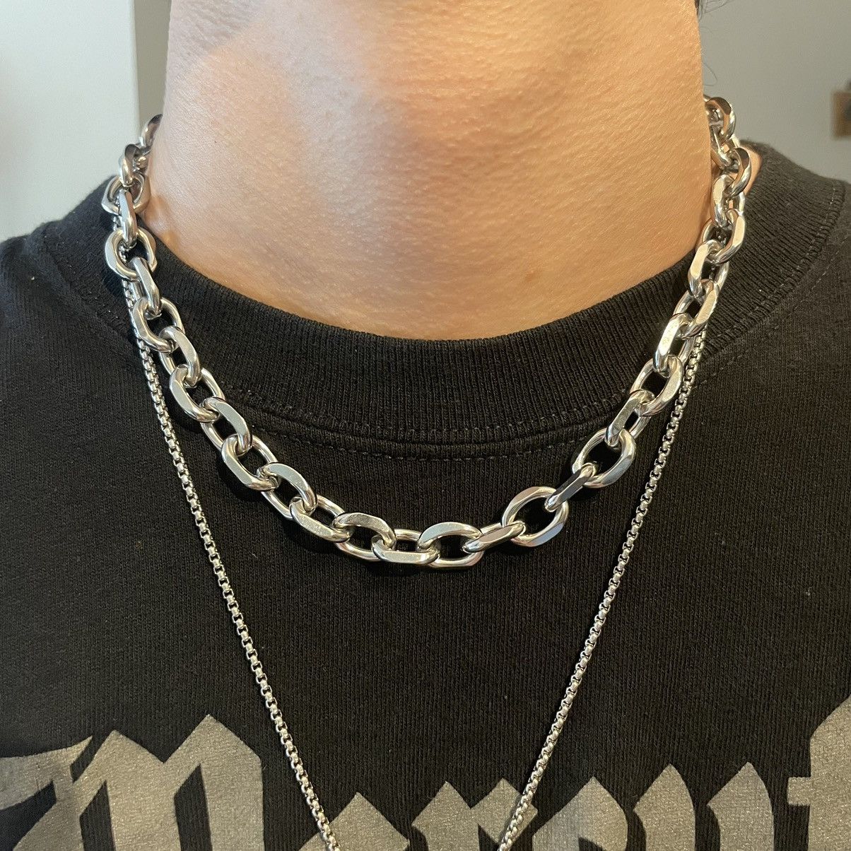 Jewelry × Vintage Silver Chunky Cable Chain Necklace Size ONE SIZE - 1 Thumbnail