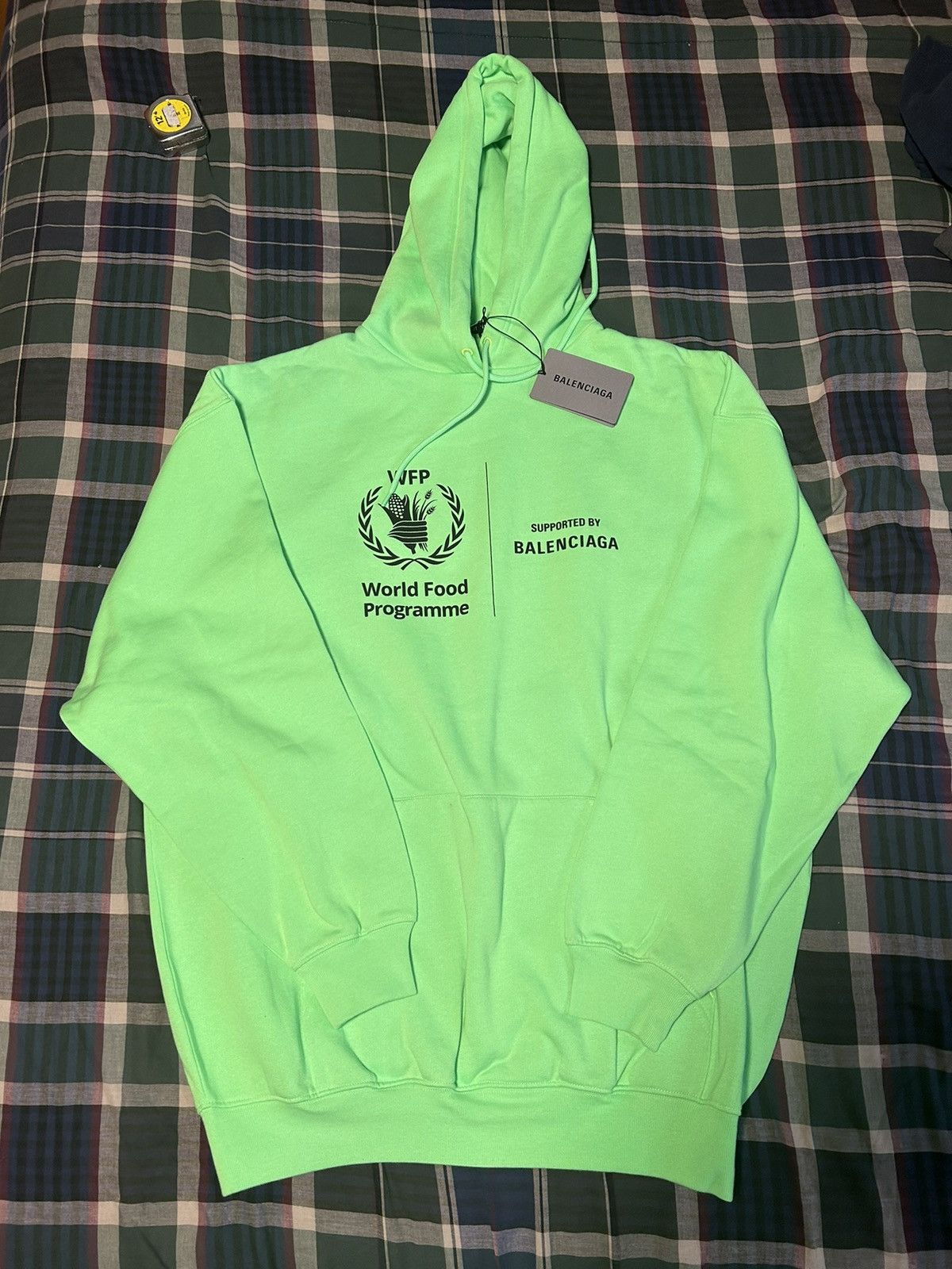 image of Balenciaga World Food Programme Hoodie in Green, Men's (Size Small)