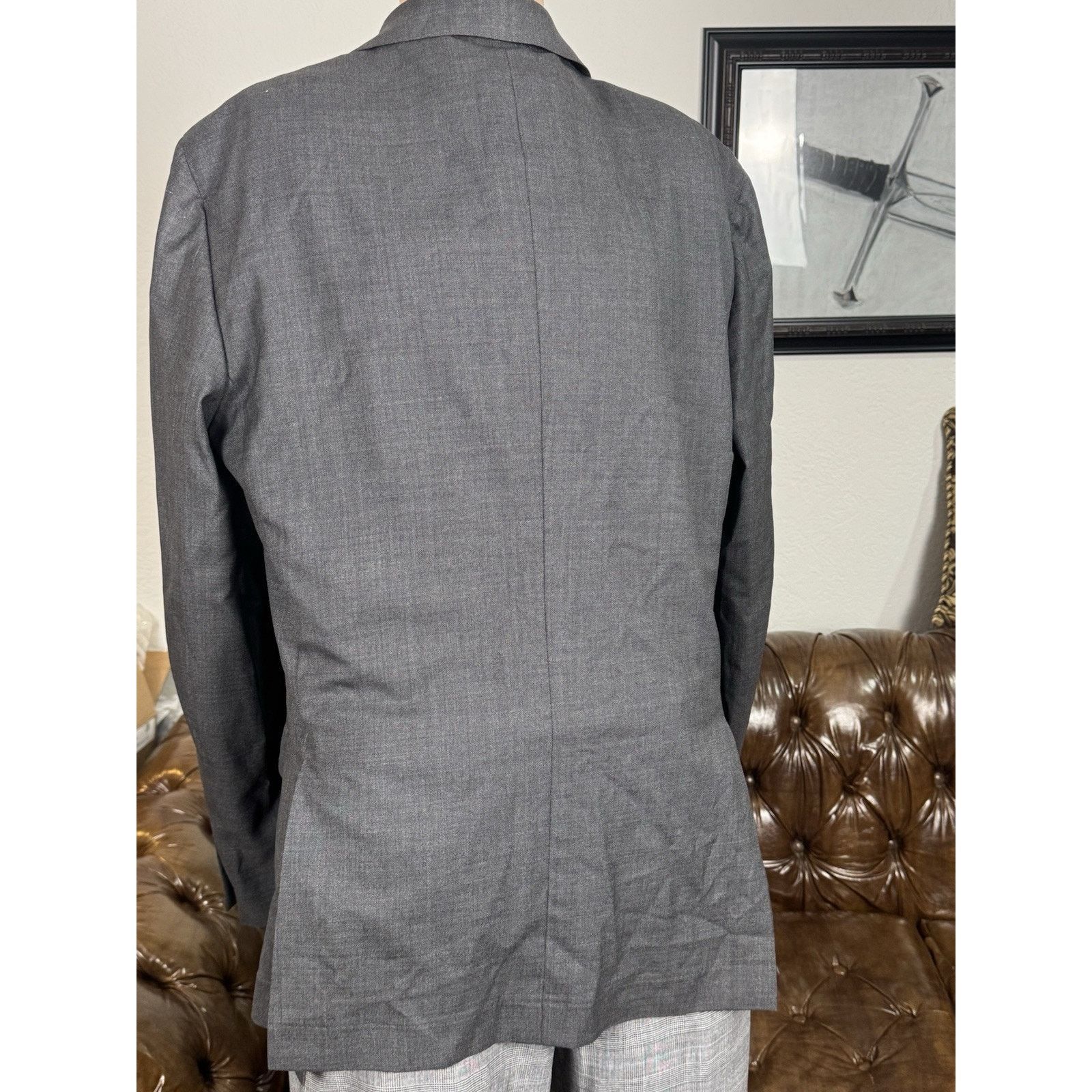 Brunello Cucinelli Brunello Cucinelli Charcoal Wool Sportcoat Jacket 54 IT 44 Size 44R - 11 Thumbnail