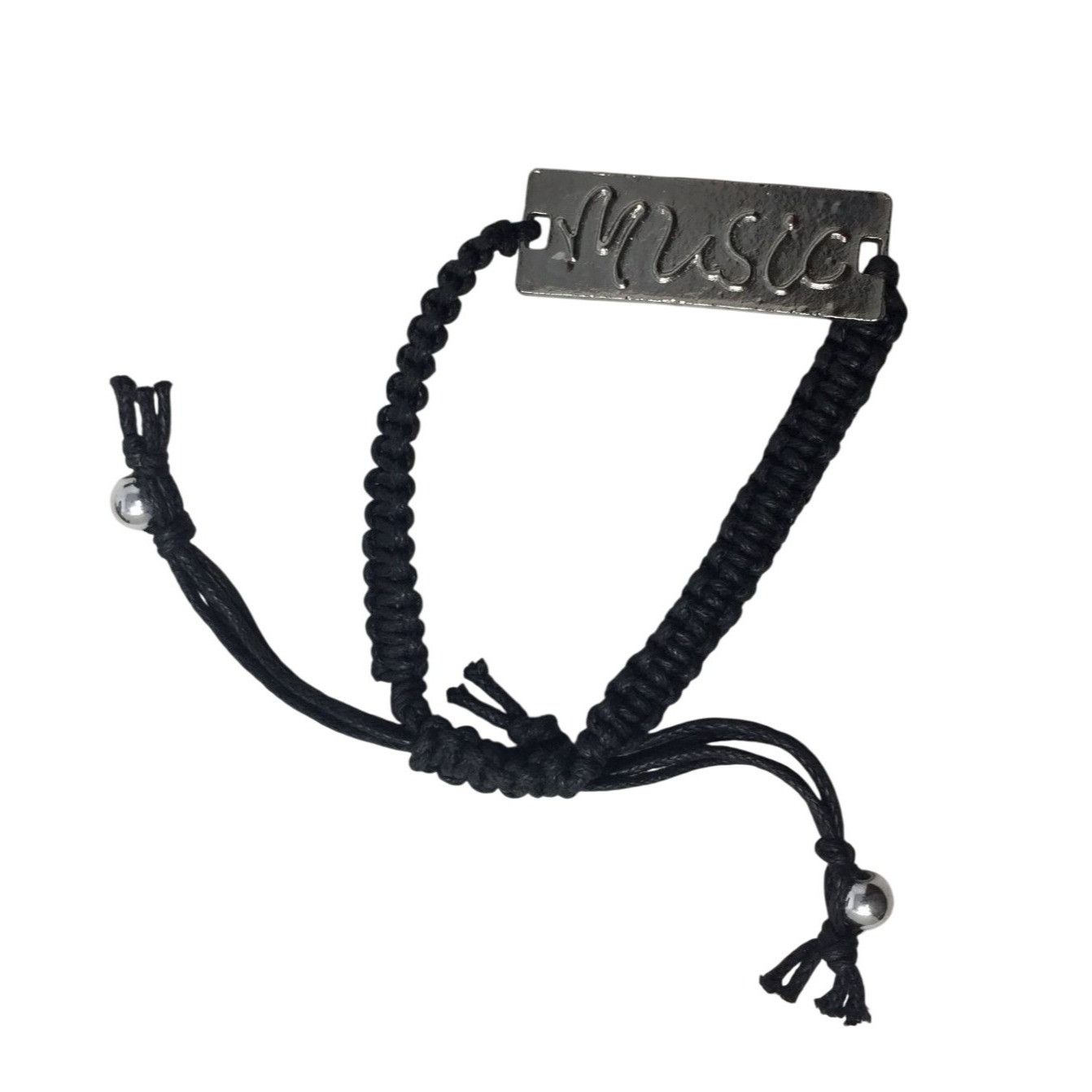 Other Black Bracelet with Silver Tone Pendant that says ''Music'' Size ONE SIZE - 1 Thumbnail