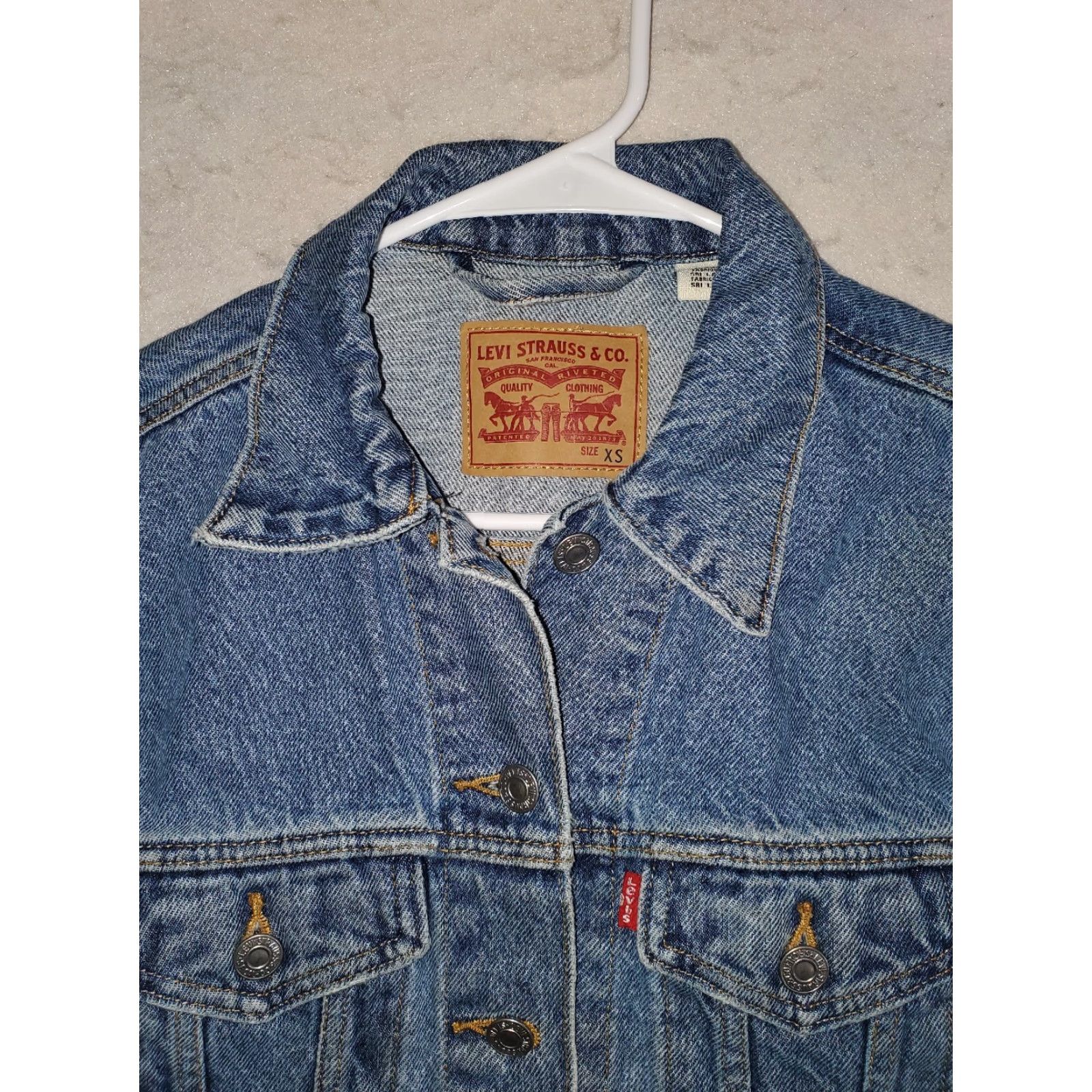 Vintage VINTAGE Levi Strauss Signature Denim Jean Jacket Womens Size XS Medium Wash Jacket Size 26" / US 2 / IT 38 - 3 Thumbnail