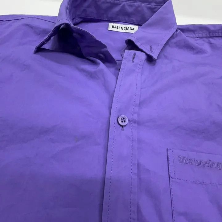 Balenciaga Balenciaga Balenciaga Casual Long Sleeve Shirt in Purple - Size US XS / EU 42 / 0 - 6 Thumbnail