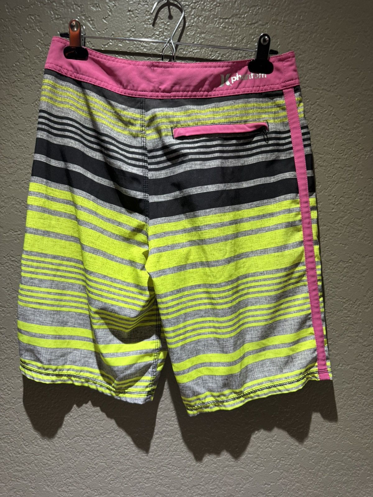 Hurley Vintage 2000s Y2k Hurley Neon Yellow Pink Grey Black Size US 30 / EU 46 - 6 Thumbnail