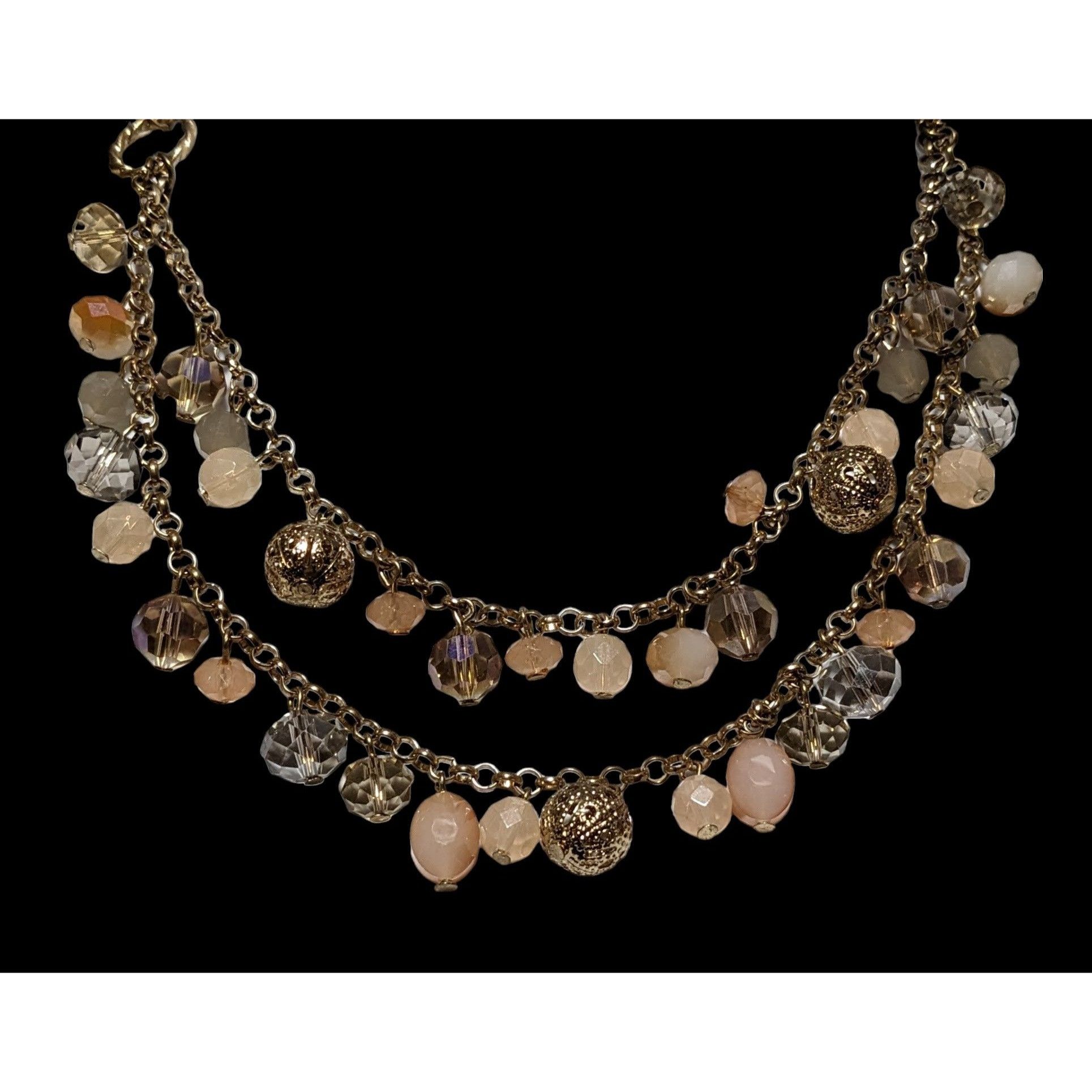 Other Peach And Gold Multilayer Beaded Necklace Size ONE SIZE - 2 Thumbnail