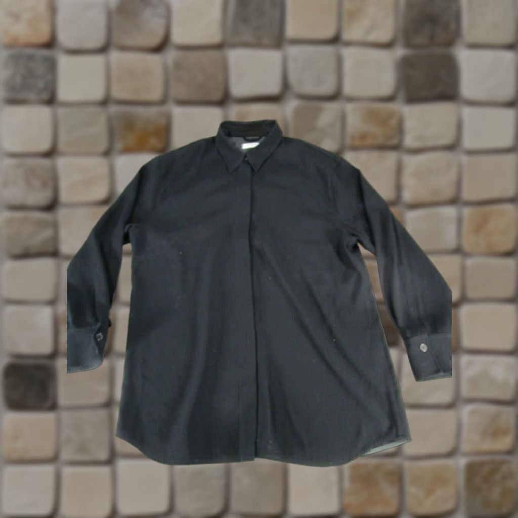 Vintage VINTAGE Babaton Shirt Womens L Black Blouse Button Collar Long Sleeve Knit Polyester Barbaton Womens Matched? Size L / US 10 / IT 46 - 1 Thumbnail