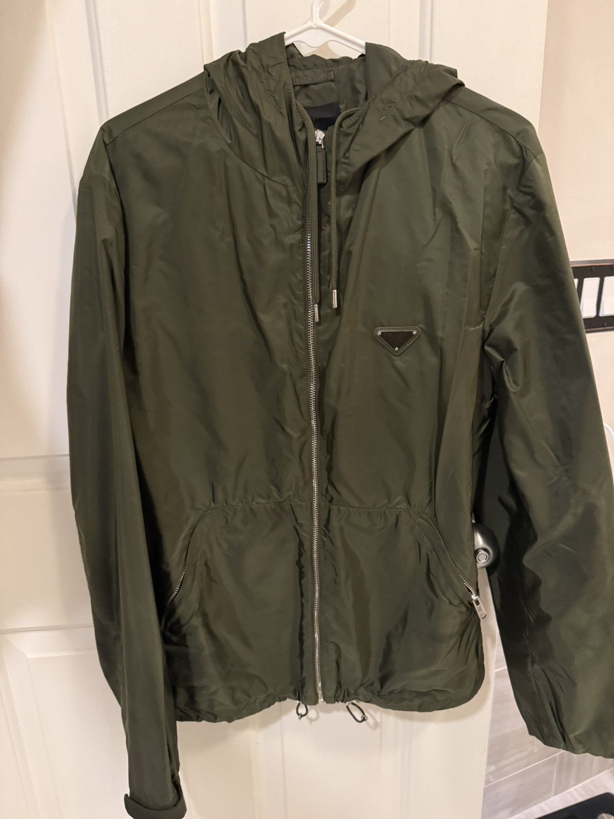 Prada Triangle Logo Re-Nylon Rain Jacket