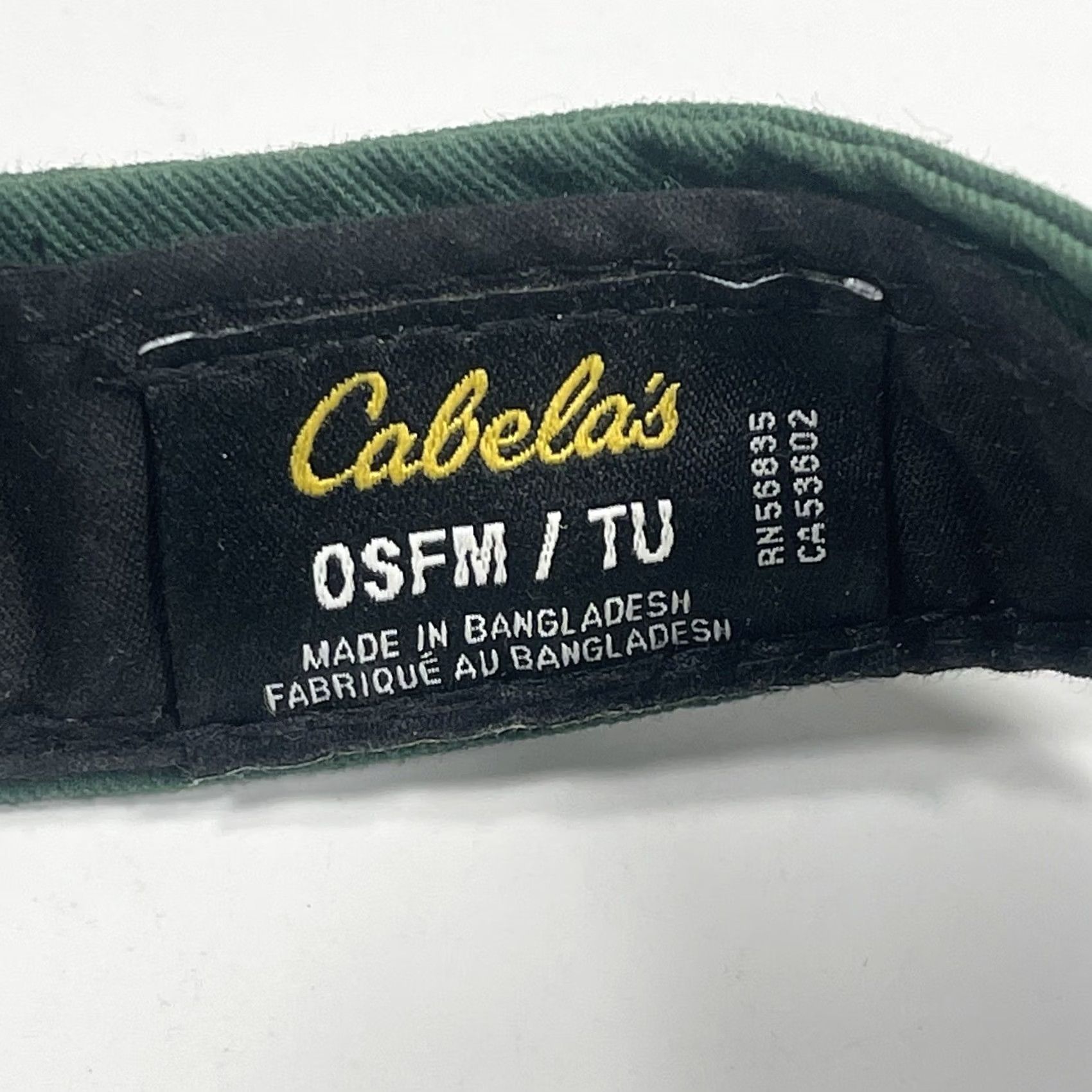 Vintage Cabela’s Visor Hat Cap Adult One Size Fits Most Adjustable Green Embroidered Size ONE SIZE - 7 Thumbnail