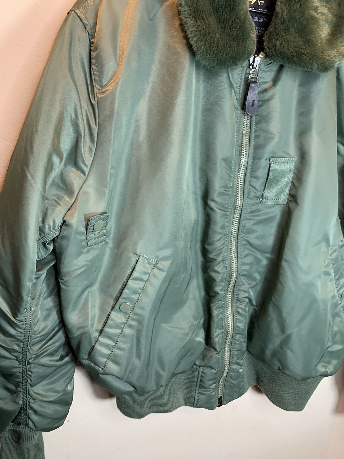 Alpha Industries *RARE* Alpha Industries B-15 Bomber Jacket Removable Collar Size US XXL / EU 58 / 5 - 5 Thumbnail