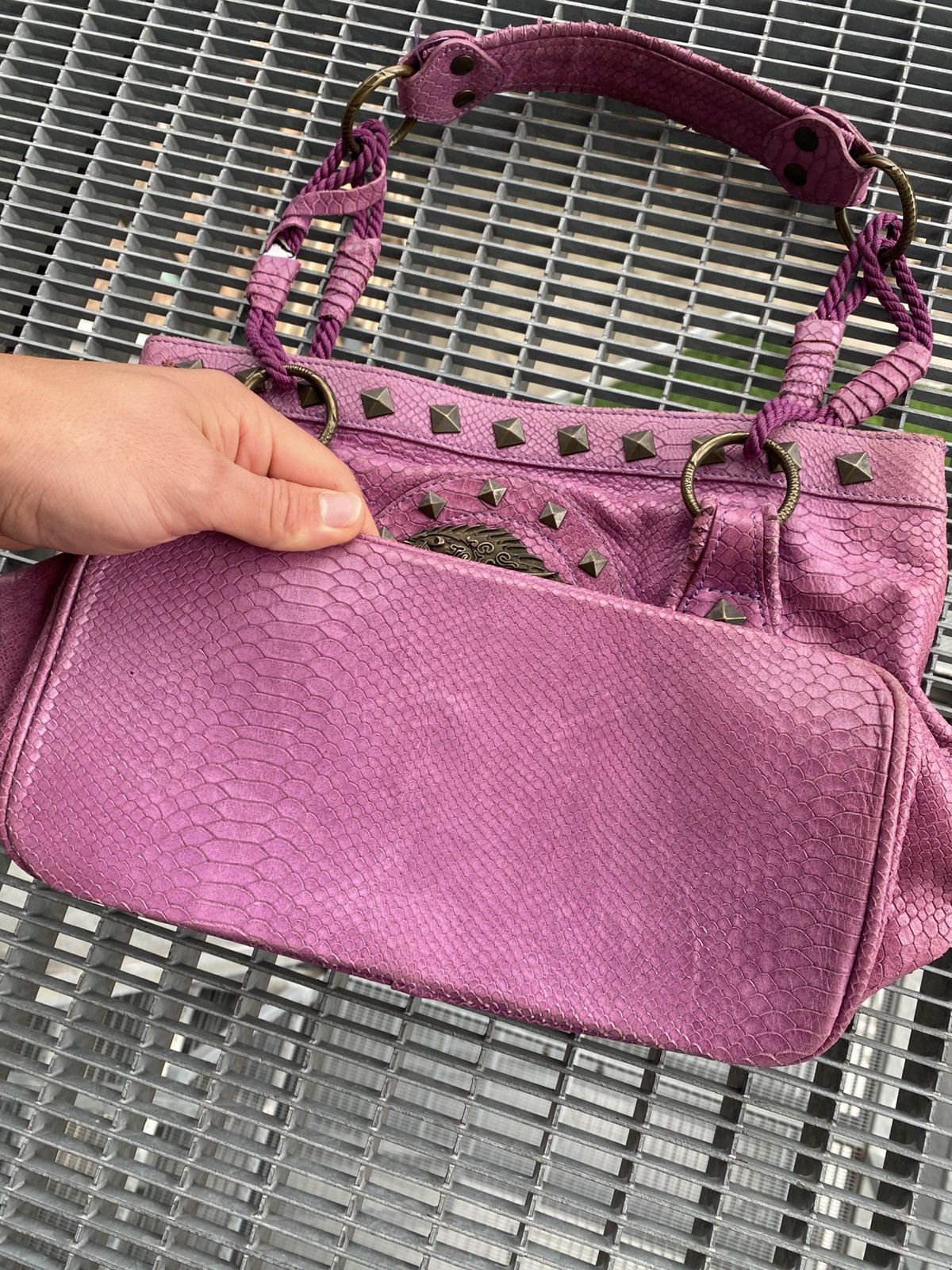 Just Cavalli Vintage Just Cavalli Snake Skin Rare Metal Handbag Size ONE SIZE - 4 Thumbnail