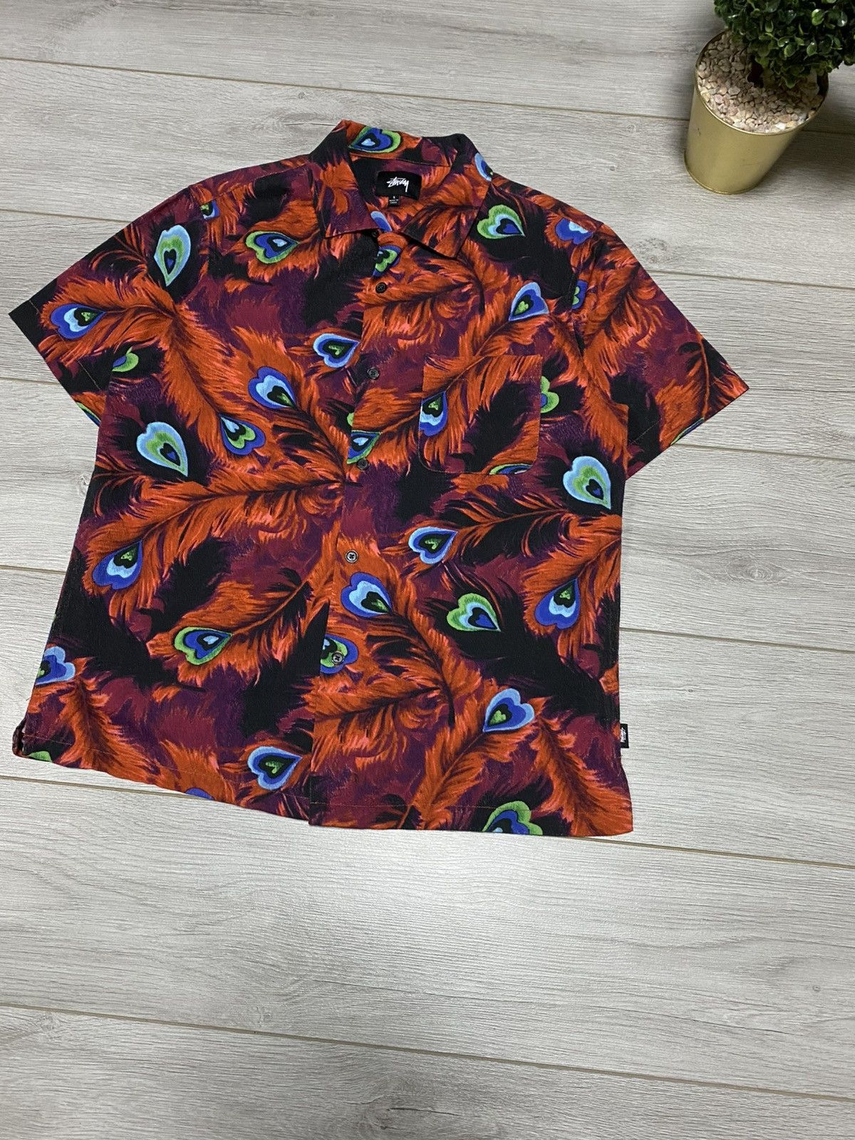 Stussy Stussy Peacock’s tail floral all over stitched shirt Hawaii Size US S / EU 44-46 / 1 - 2 Thumbnail